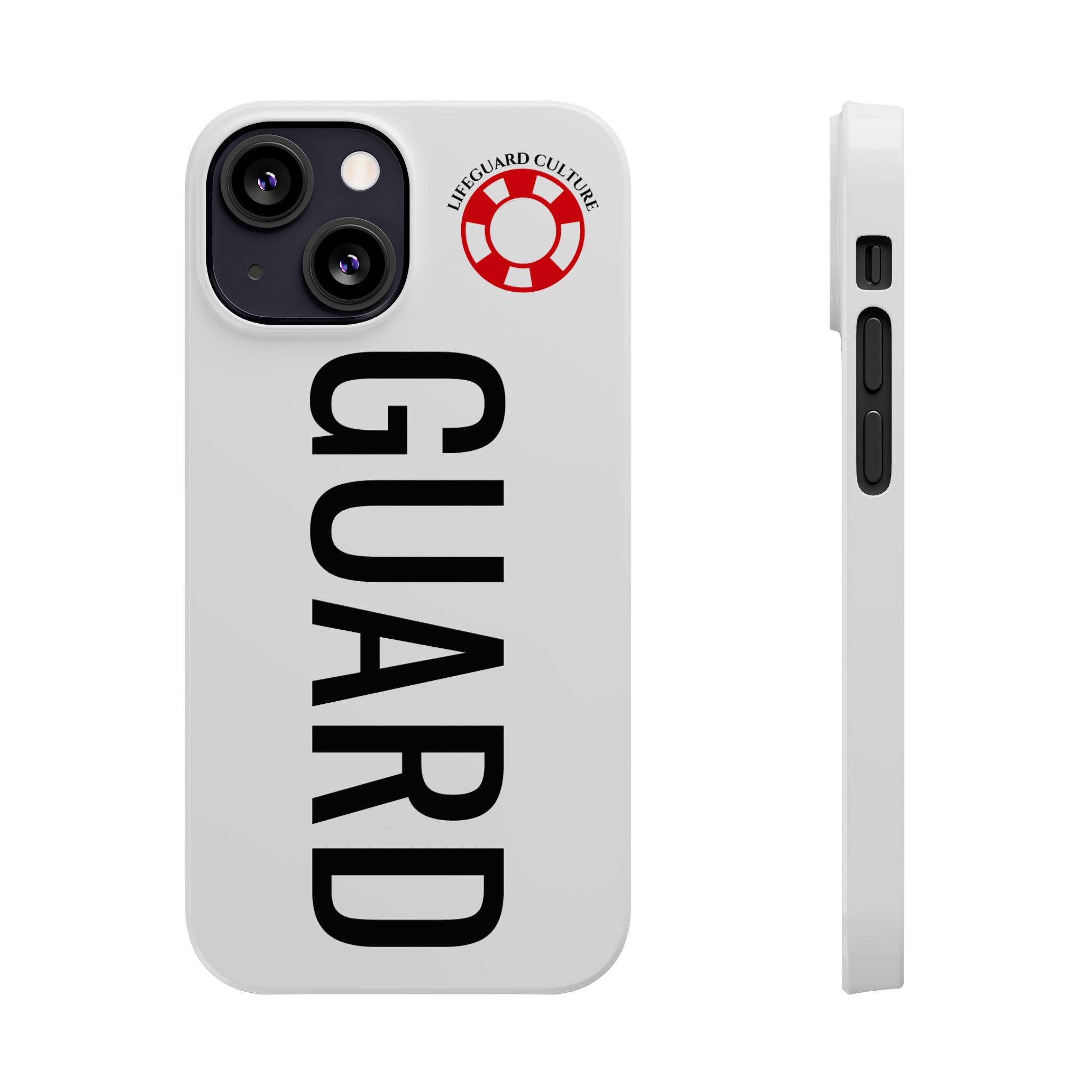 Lifeguard Slim Phone Case – Vertical GUARD Text with Red Lifesaver Logo