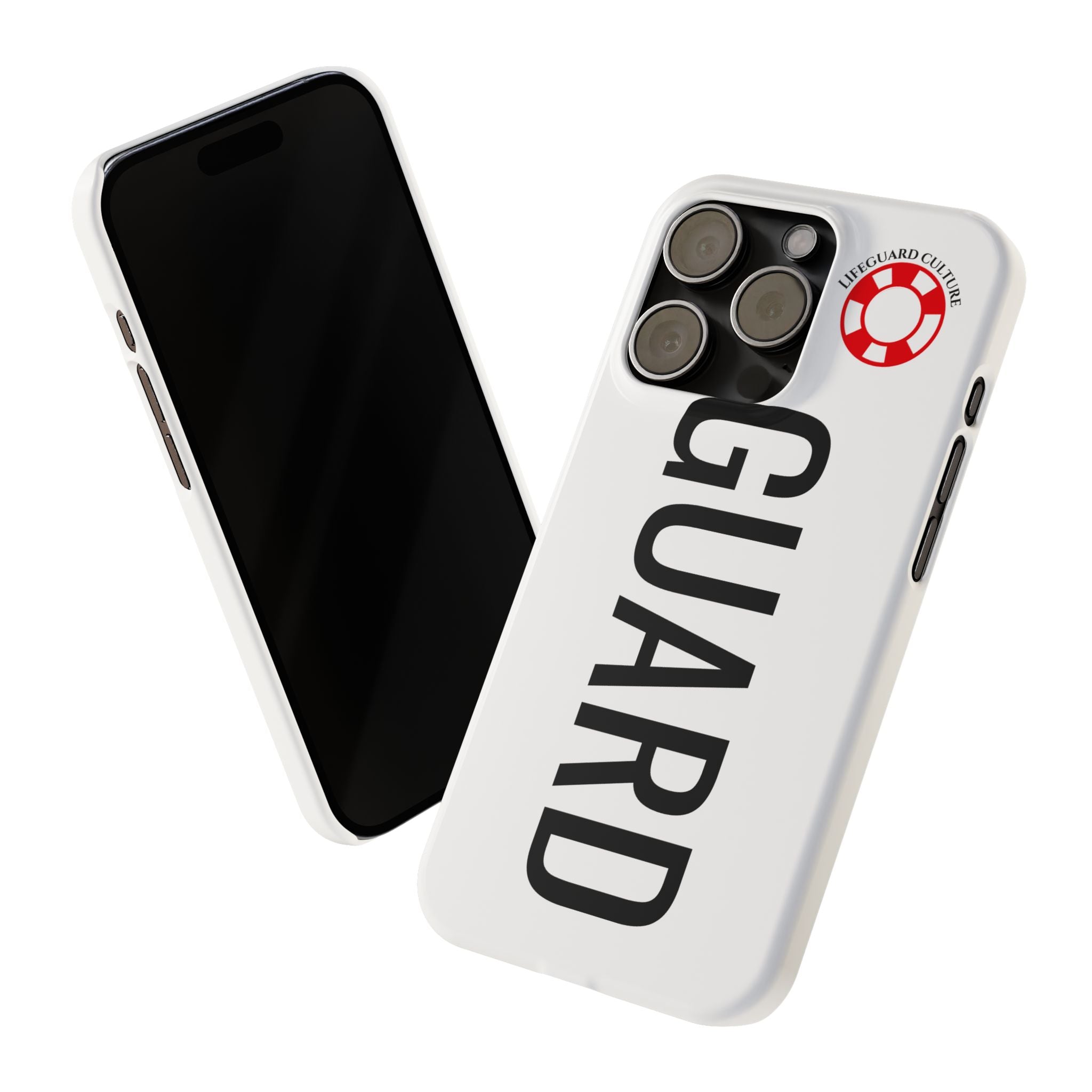 Lifeguard Slim Phone Case – Vertical GUARD Text with Red Lifesaver Logo