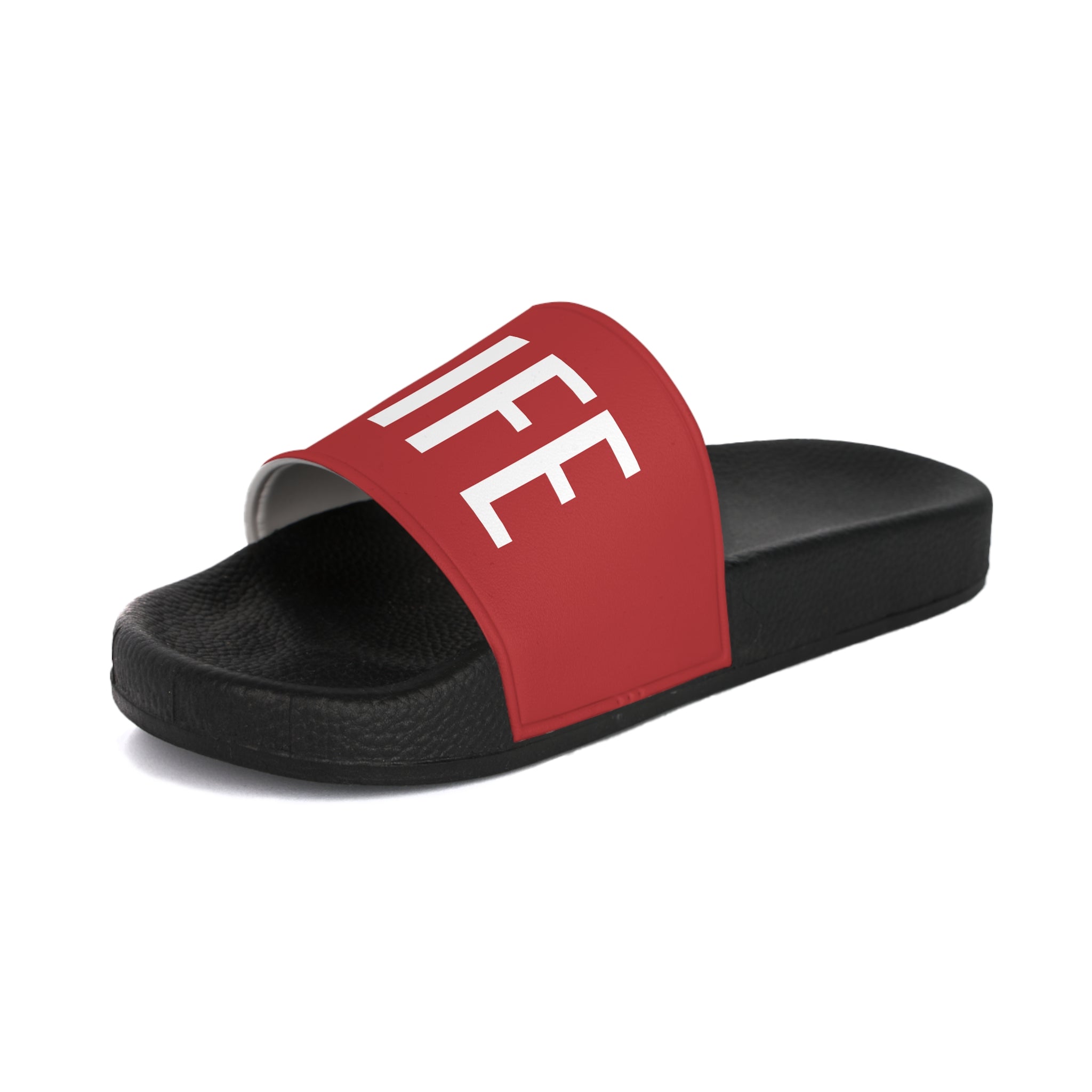 Women's Life Guard Slide Sandals — Red 'LIFE GUARD' Beach Pool Slides for Women