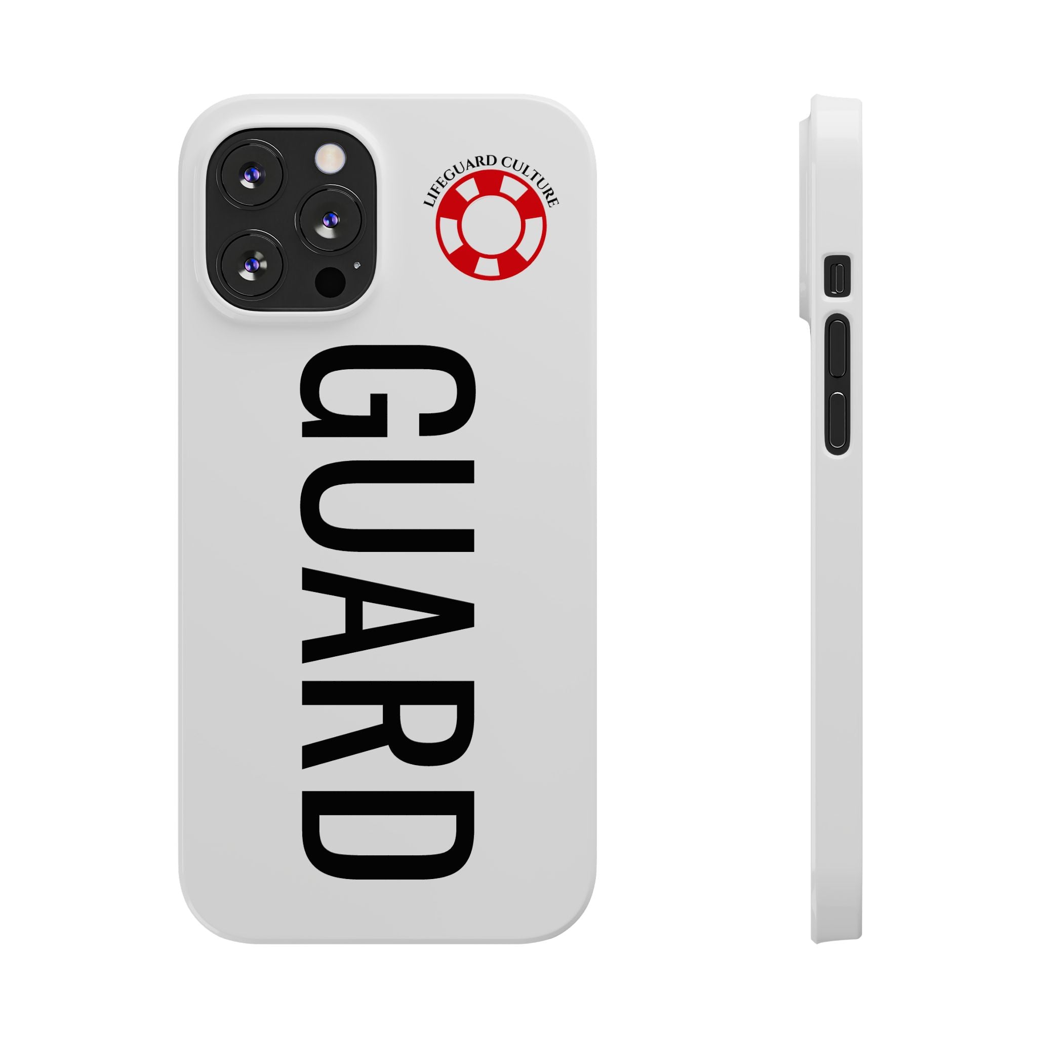 Lifeguard Slim Phone Case – Vertical GUARD Text with Red Lifesaver Logo