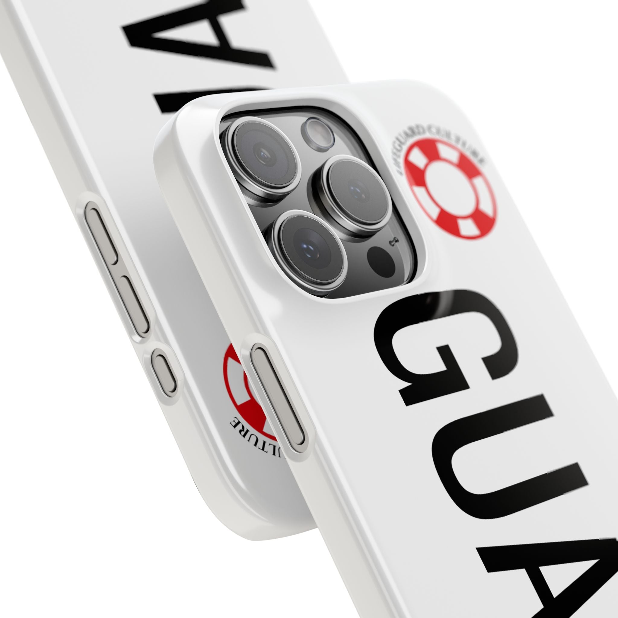 Lifeguard Slim Phone Case – Vertical GUARD Text with Red Lifesaver Logo