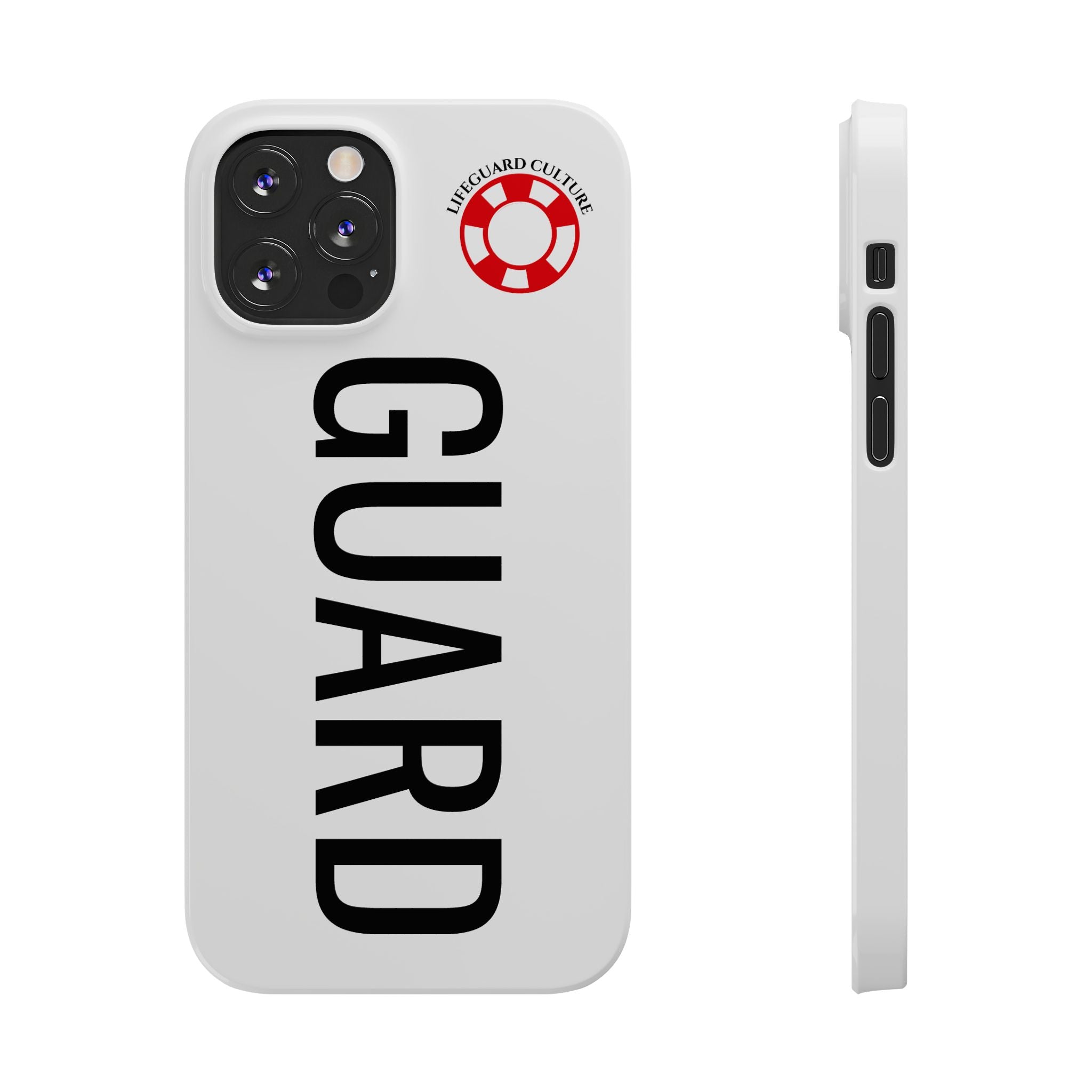 Lifeguard Slim Phone Case – Vertical GUARD Text with Red Lifesaver Logo