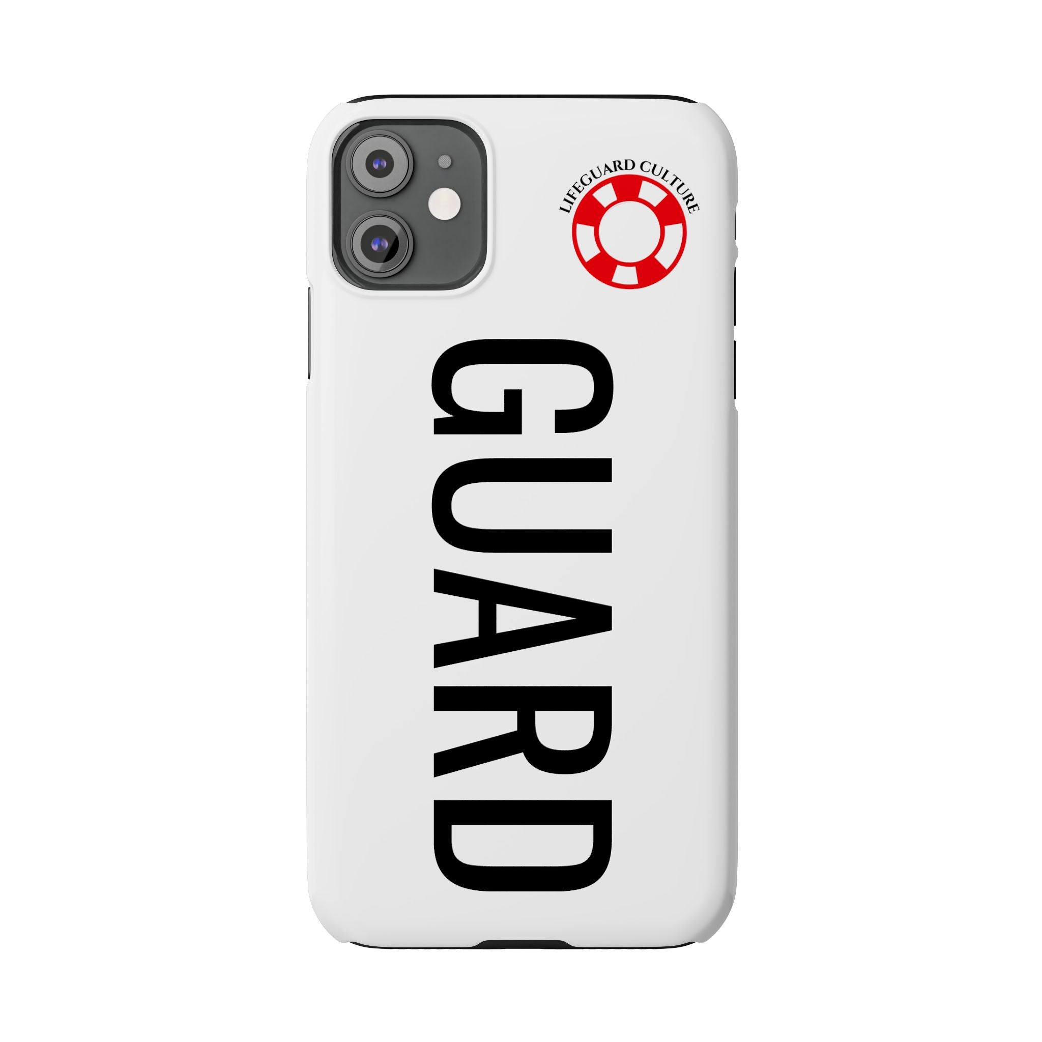 Lifeguard Slim Phone Case – Vertical GUARD Text with Red Lifesaver Logo