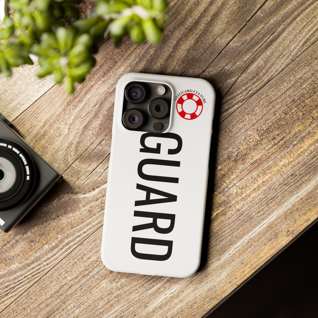 Lifeguard Slim Phone Case – Vertical GUARD Text with Red Lifesaver Logo