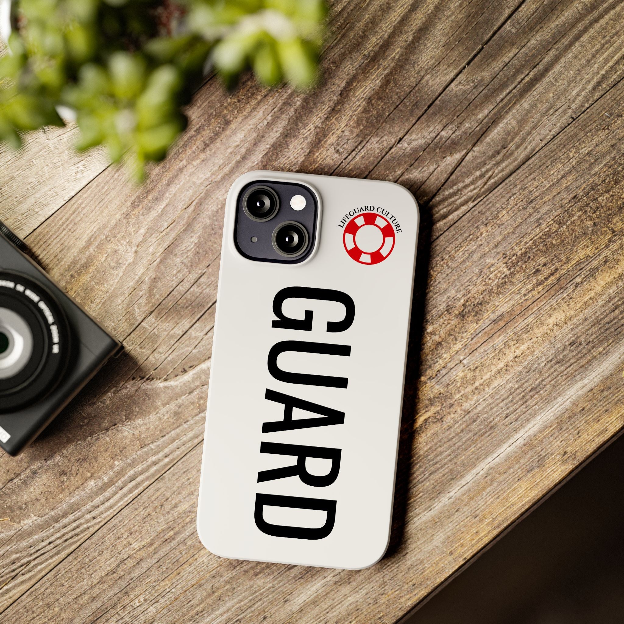 Lifeguard Slim Phone Case – Vertical GUARD Text with Red Lifesaver Logo