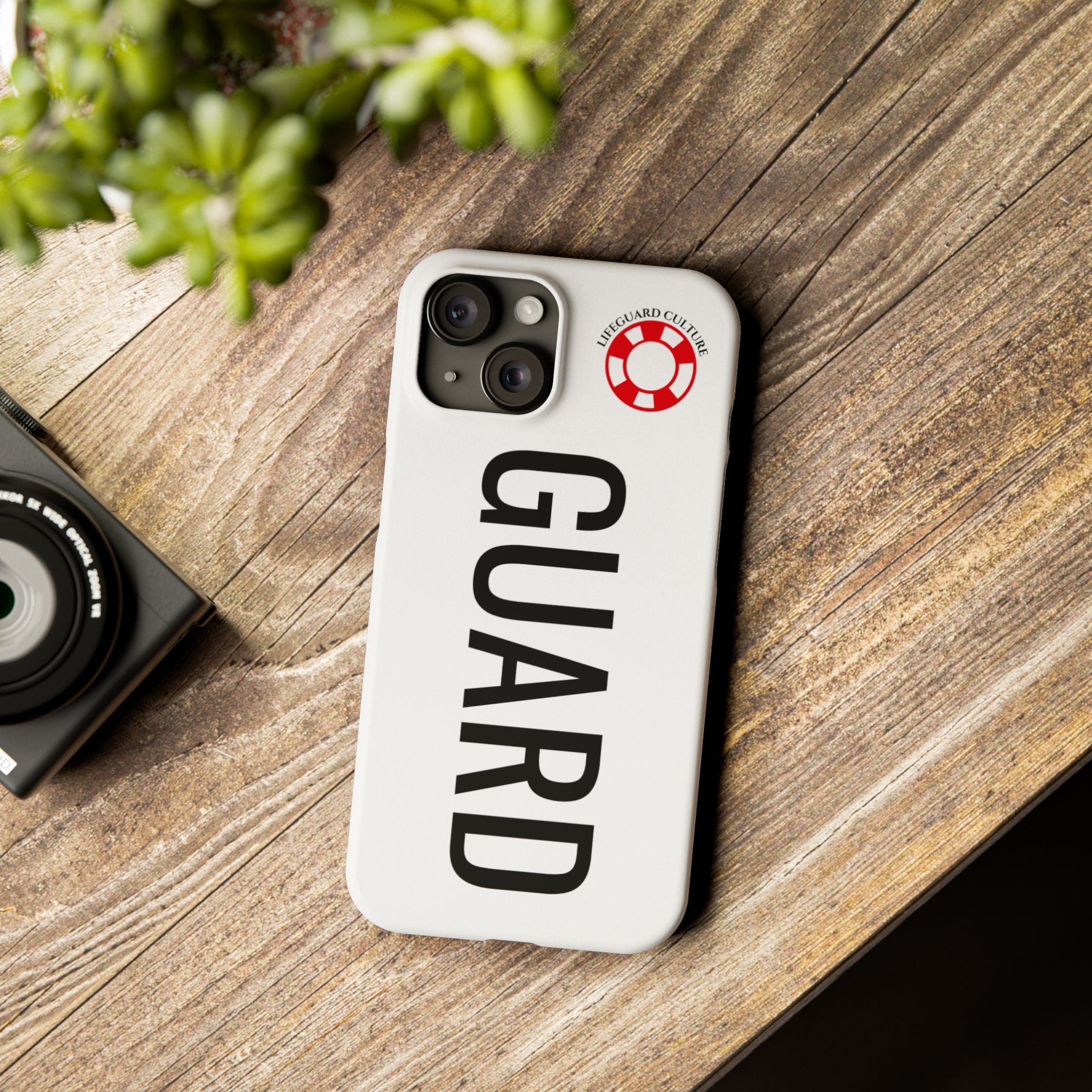 Lifeguard Slim Phone Case – Vertical GUARD Text with Red Lifesaver Logo