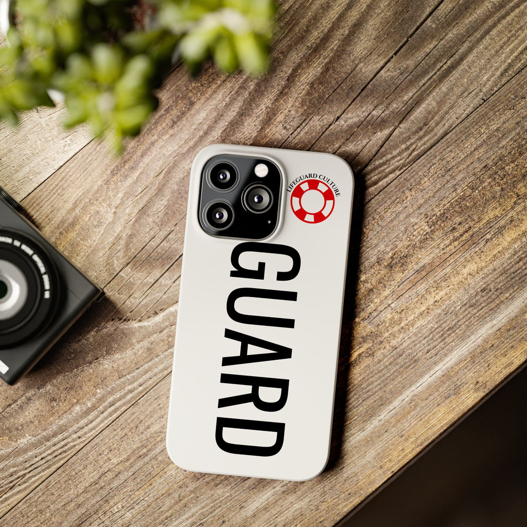 Lifeguard Slim Phone Case – Vertical GUARD Text with Red Lifesaver Logo