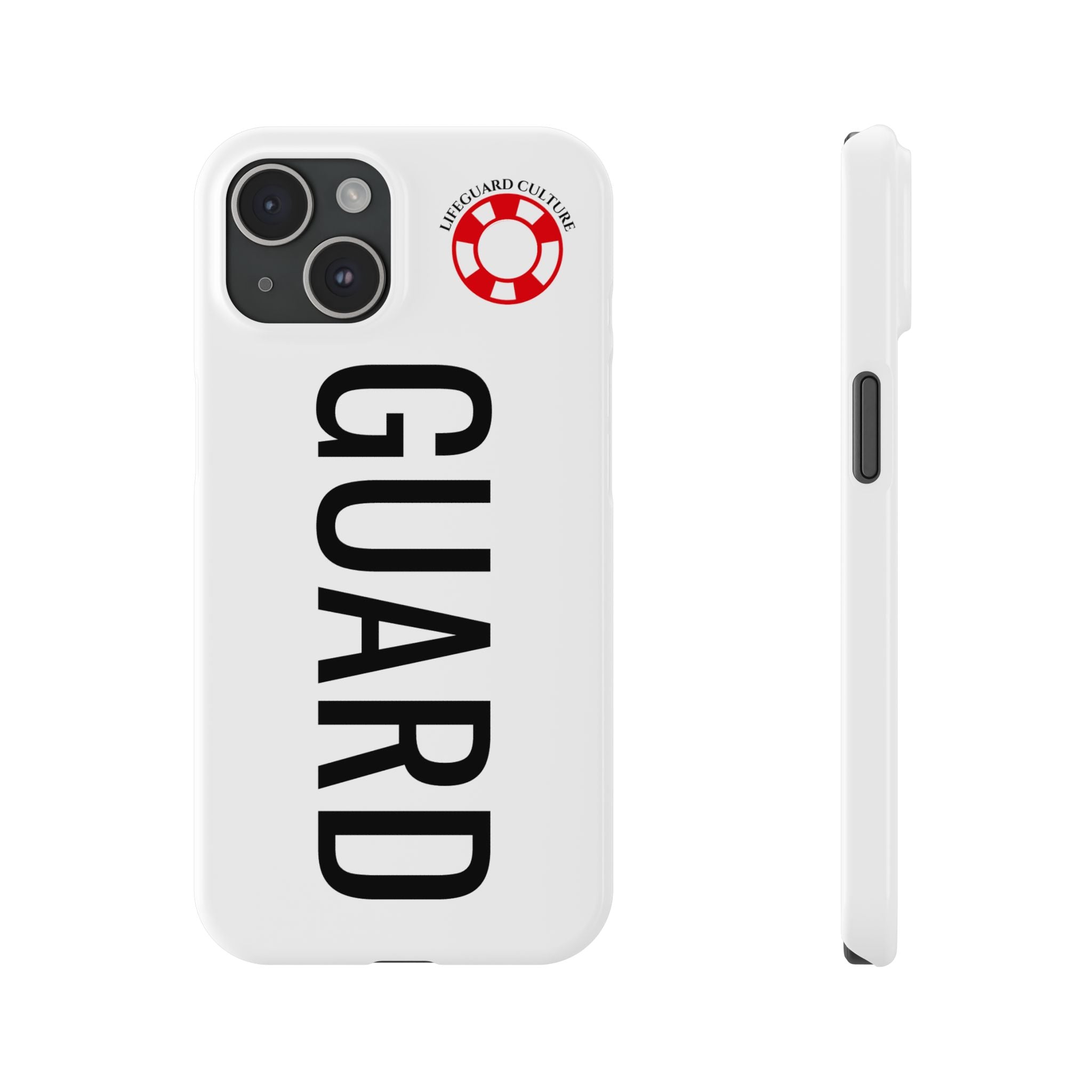 Lifeguard Slim Phone Case – Vertical GUARD Text with Red Lifesaver Logo