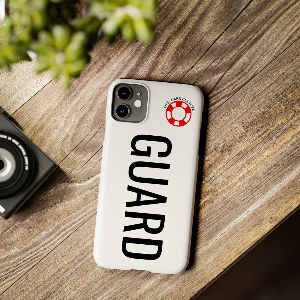 Lifeguard Slim Phone Case – Vertical GUARD Text with Red Lifesaver Logo
