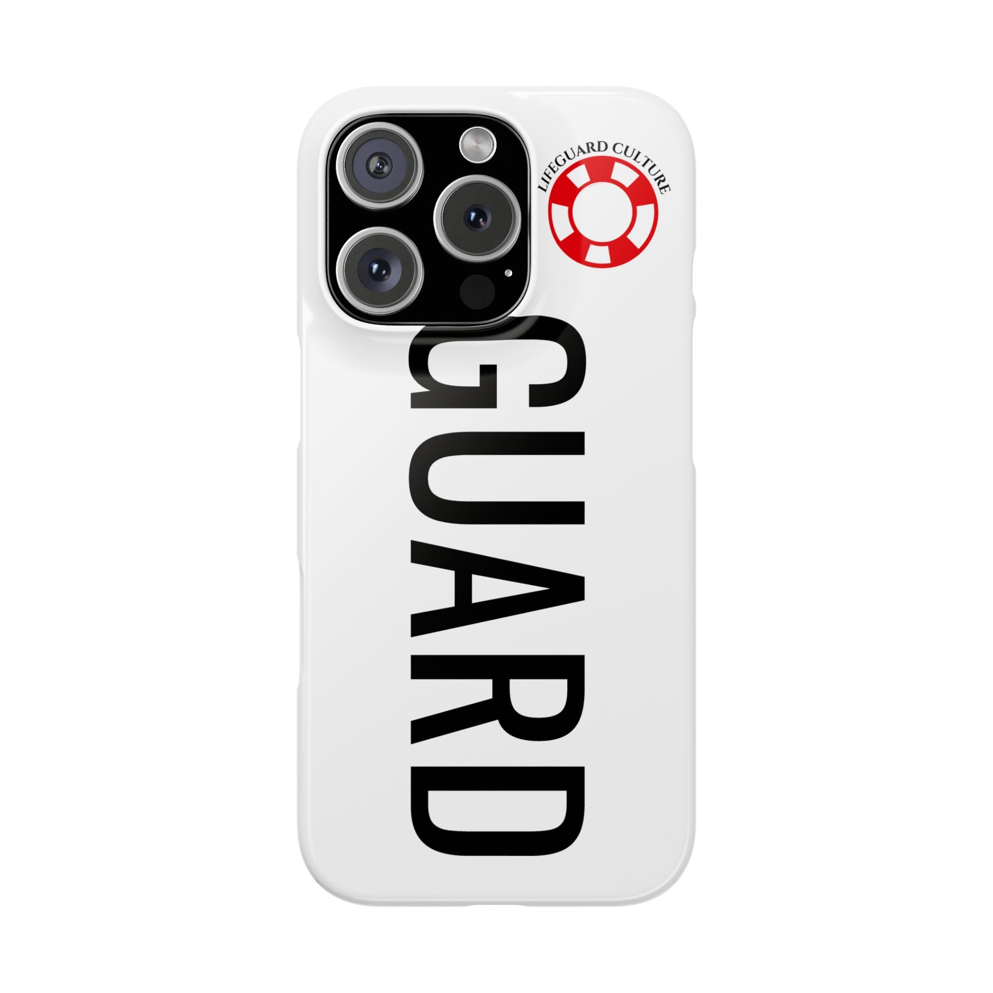 Lifeguard Slim Phone Case – Vertical GUARD Text with Red Lifesaver Logo