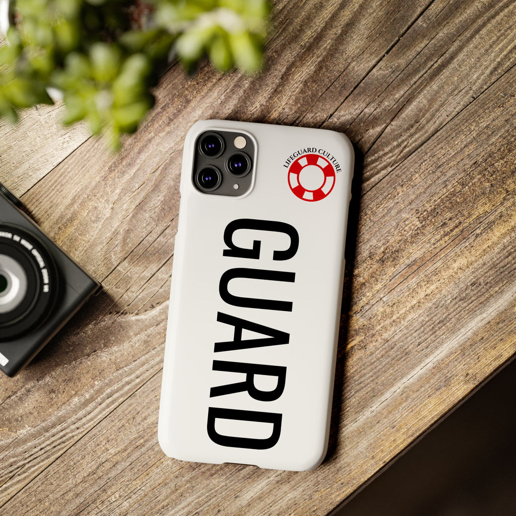 Lifeguard Slim Phone Case – Vertical GUARD Text with Red Lifesaver Logo