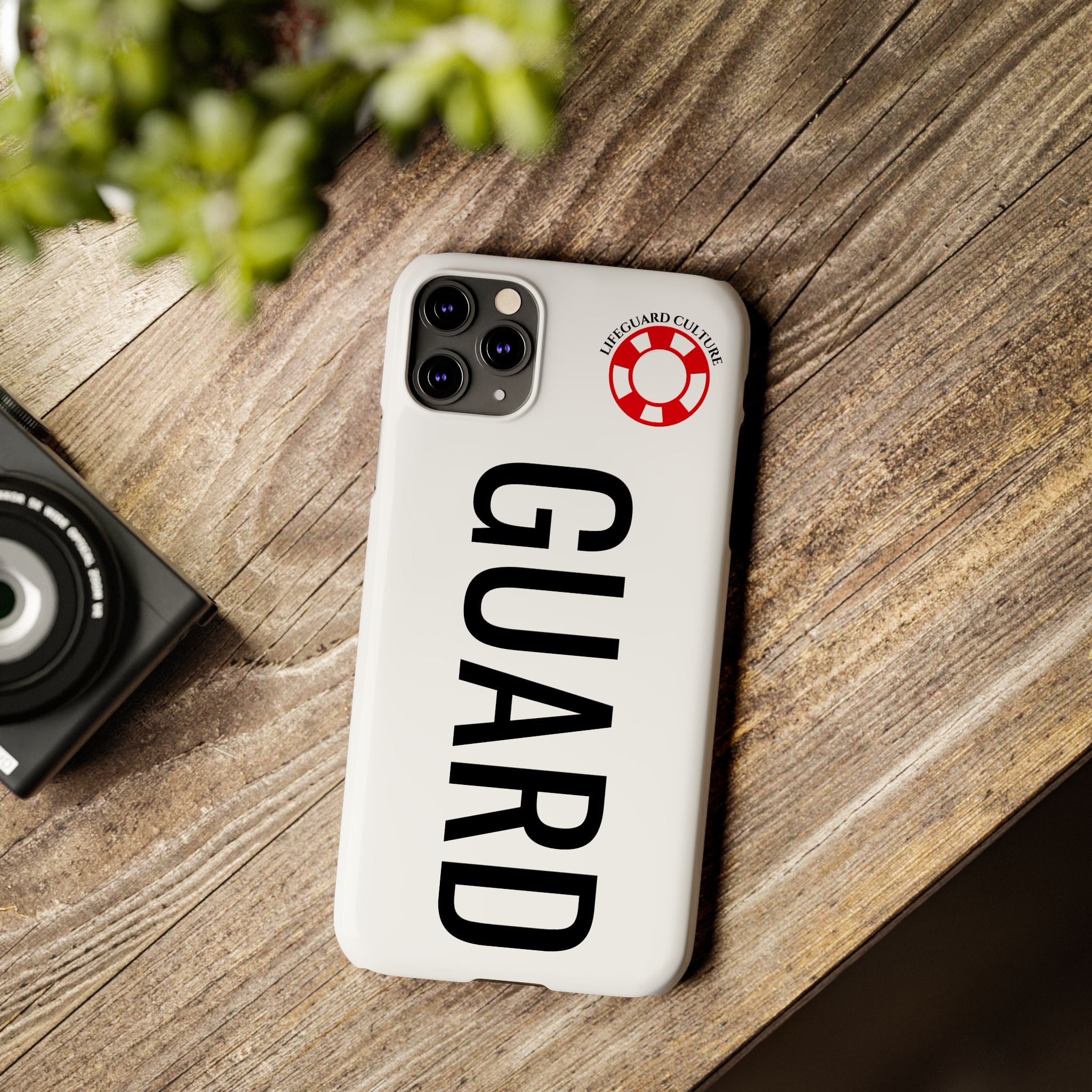 Lifeguard Slim Phone Case – Vertical GUARD Text with Red Lifesaver Logo