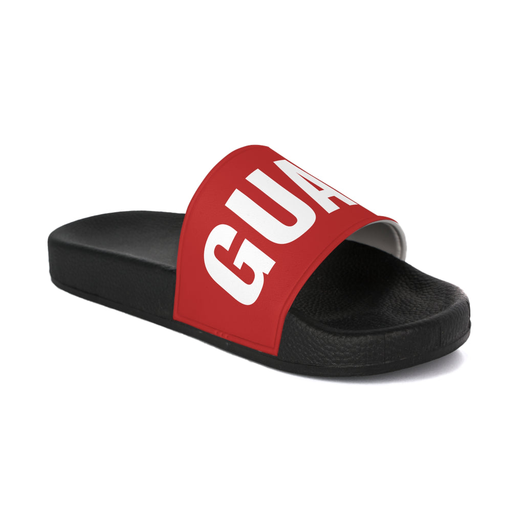 Men's Life Guard Slide Sandals — Red 'LIFE' & 'GUARD' Pool Slides for Men