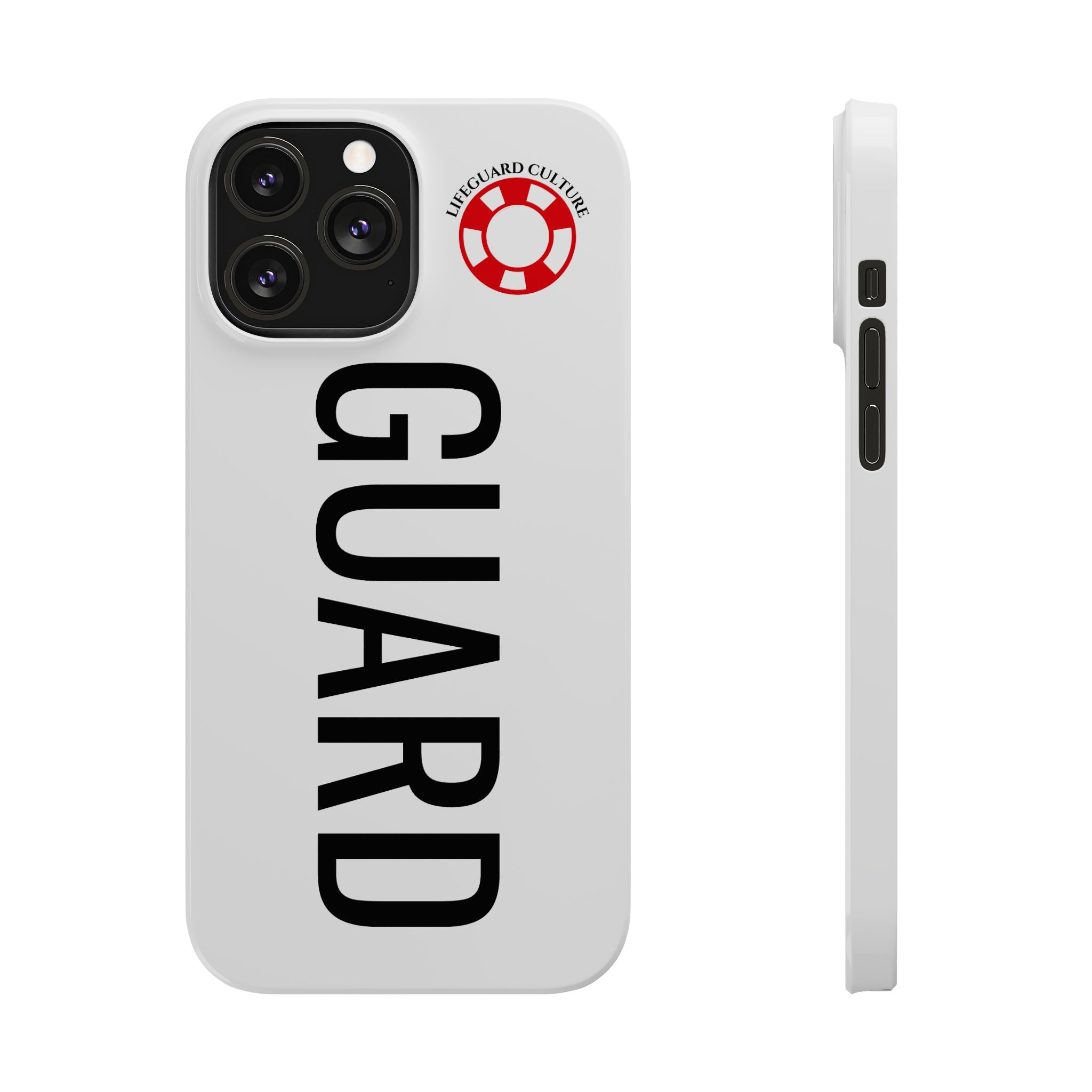 Lifeguard Slim Phone Case – Vertical GUARD Text with Red Lifesaver Logo