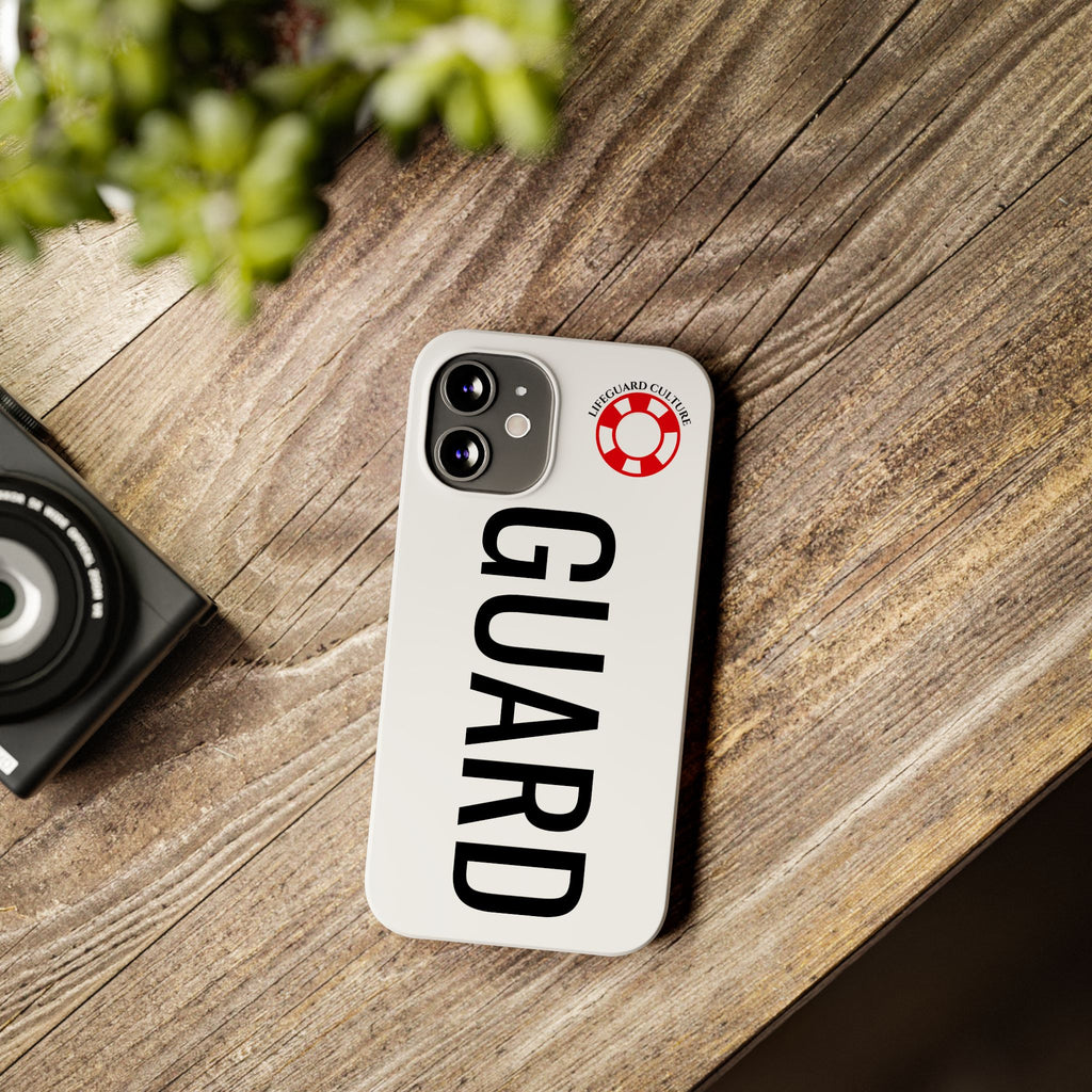 Lifeguard Slim Phone Case – Vertical GUARD Text with Red Lifesaver Logo