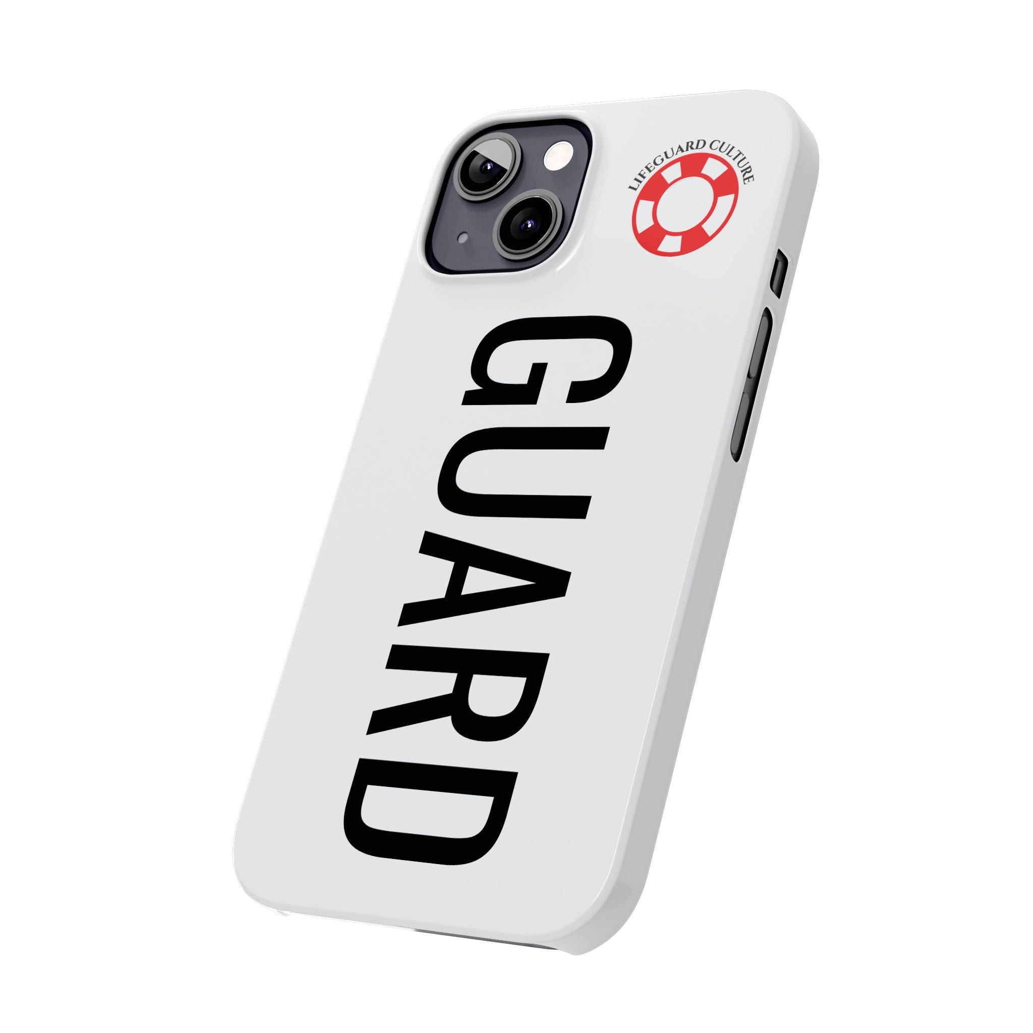 Lifeguard Slim Phone Case – Vertical GUARD Text with Red Lifesaver Logo