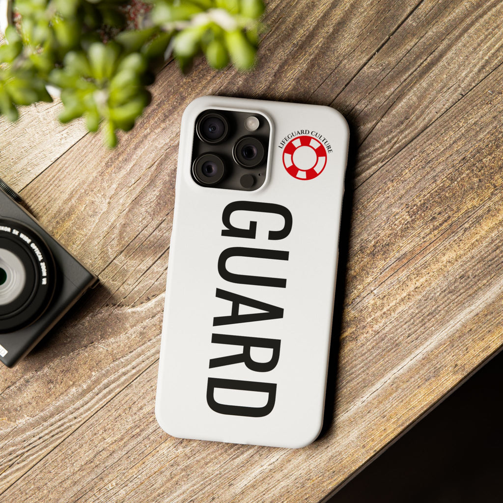 Lifeguard Slim Phone Case – Vertical GUARD Text with Red Lifesaver Logo