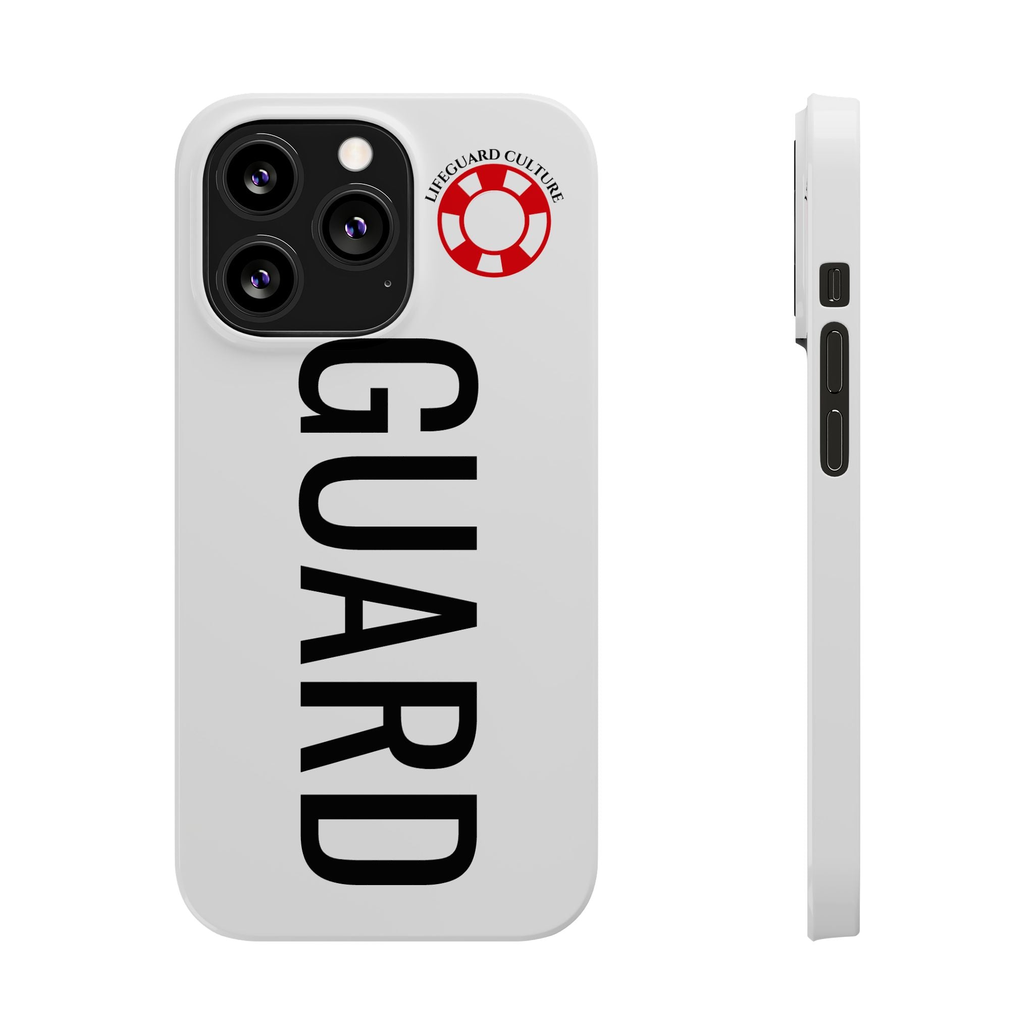 Lifeguard Slim Phone Case – Vertical GUARD Text with Red Lifesaver Logo