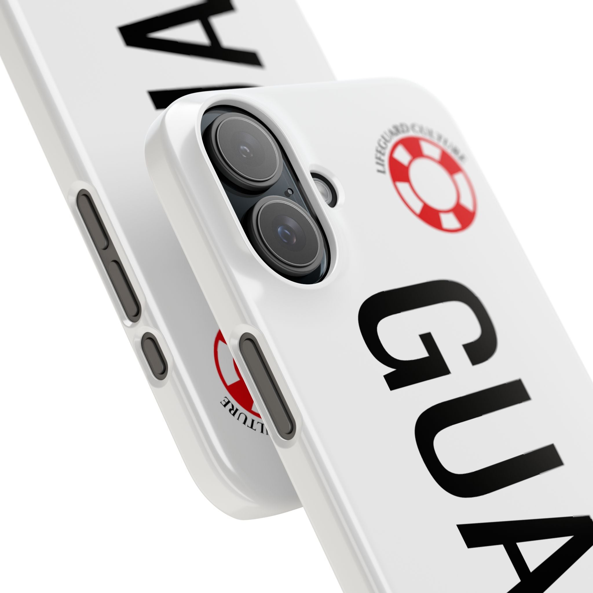 Lifeguard Slim Phone Case – Vertical GUARD Text with Red Lifesaver Logo