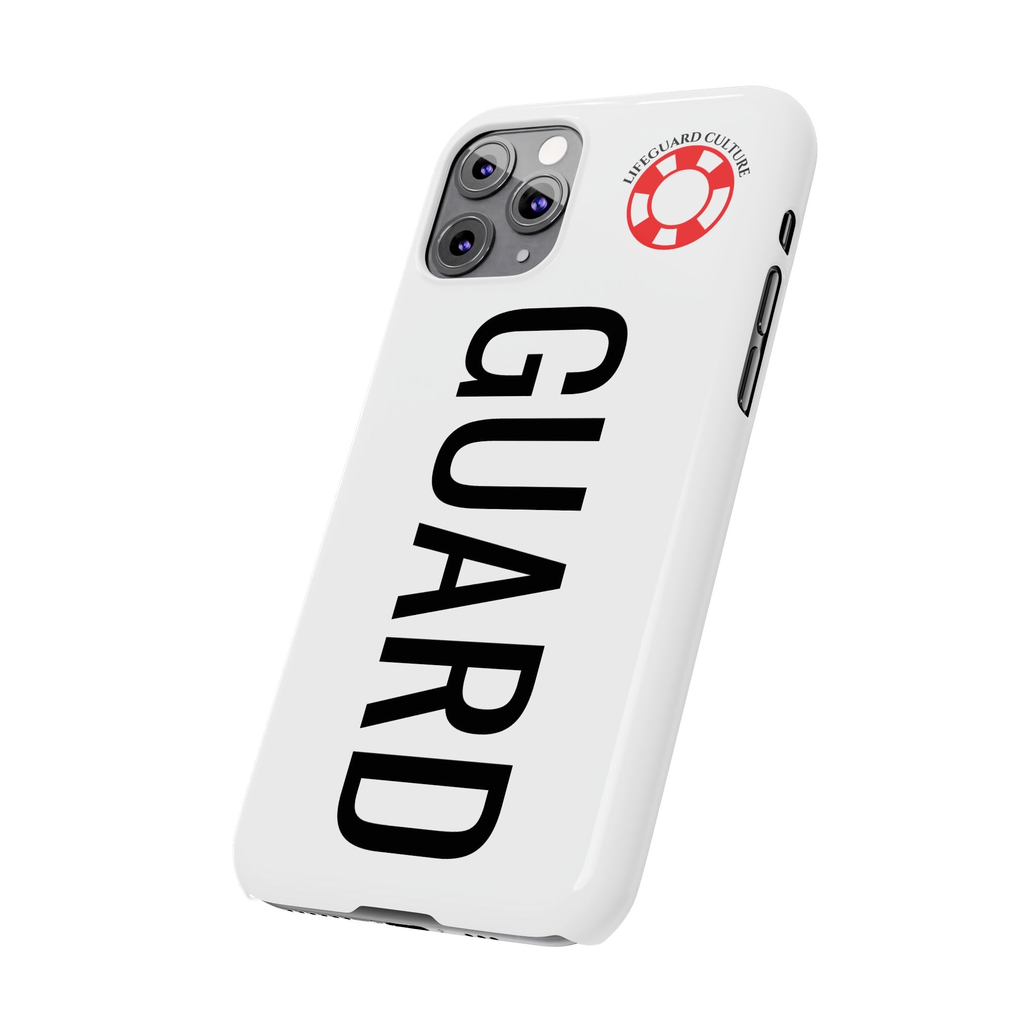 Lifeguard Slim Phone Case – Vertical GUARD Text with Red Lifesaver Logo