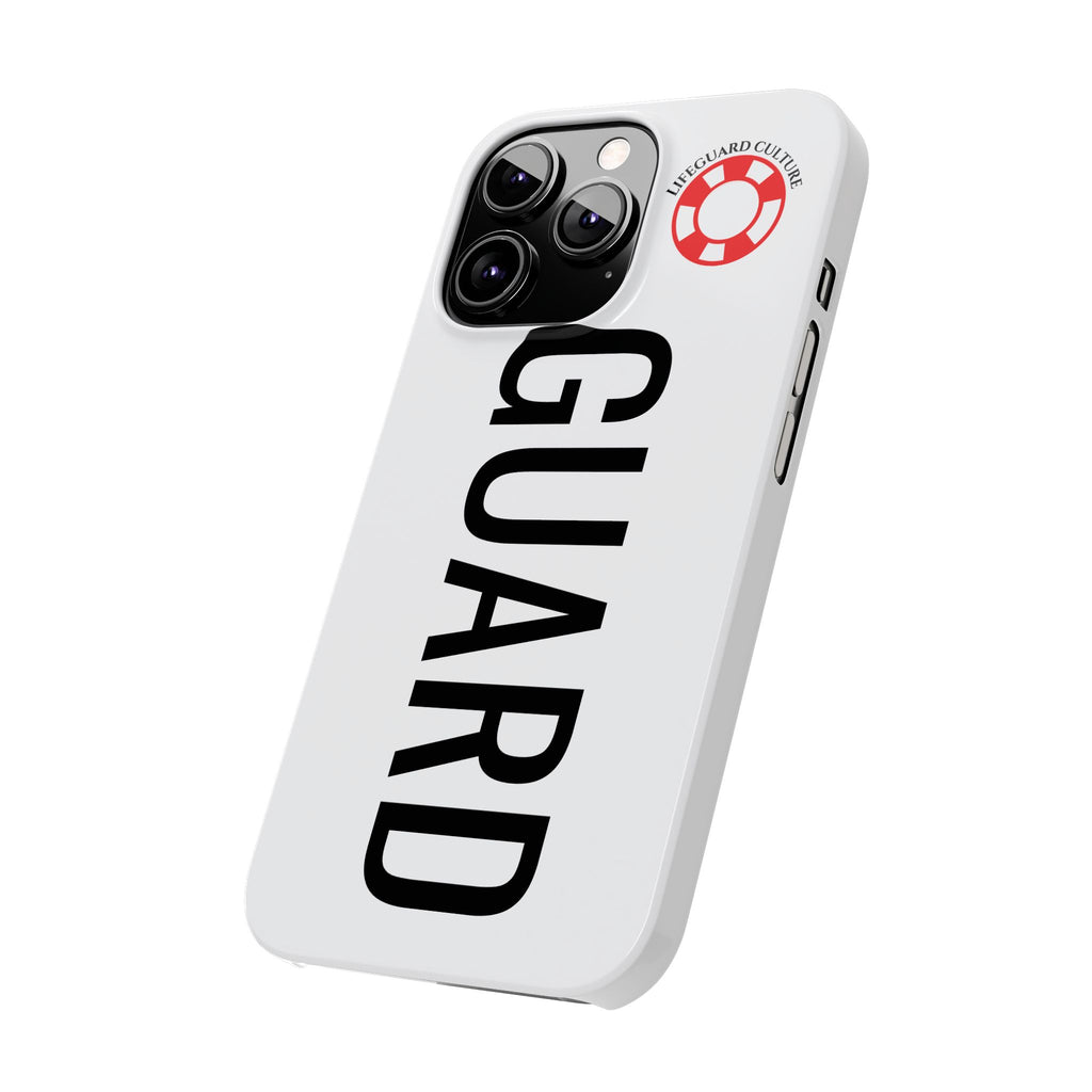 Lifeguard Slim Phone Case – Vertical GUARD Text with Red Lifesaver Logo