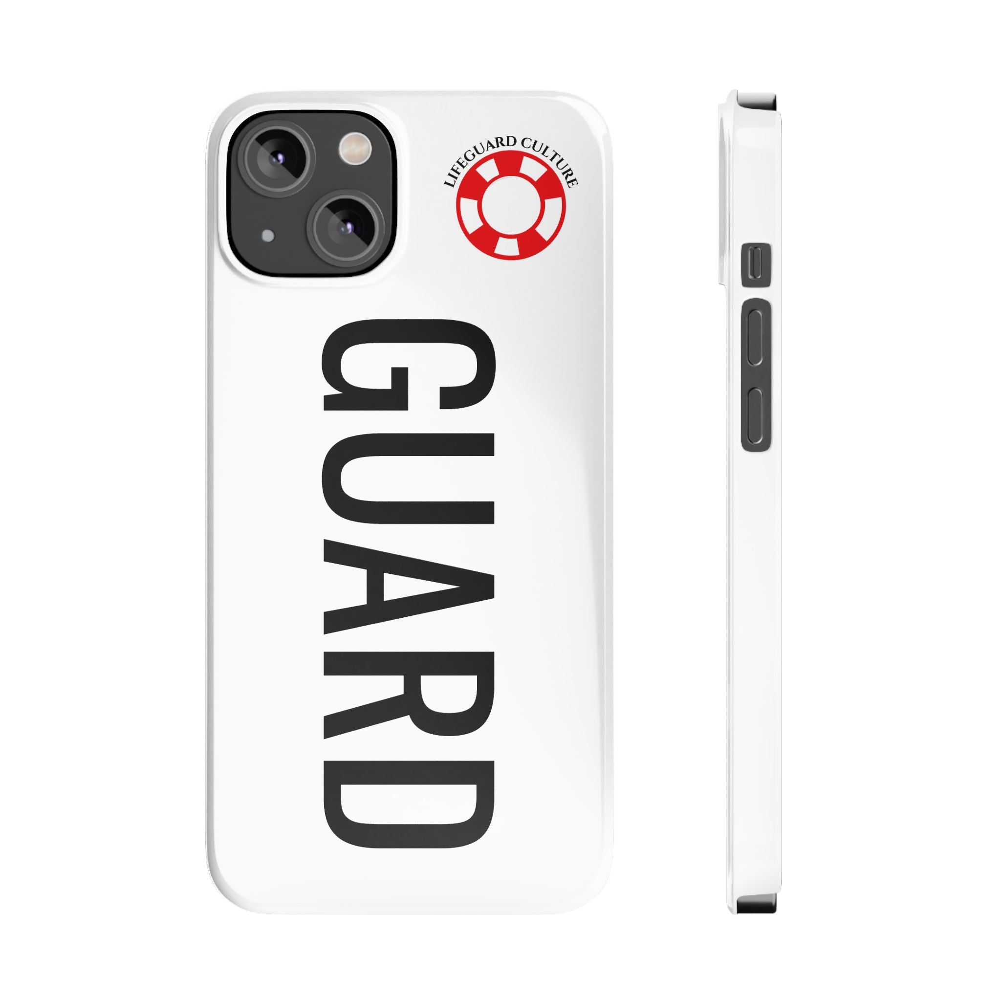 Lifeguard Slim Phone Case – Vertical GUARD Text with Red Lifesaver Logo