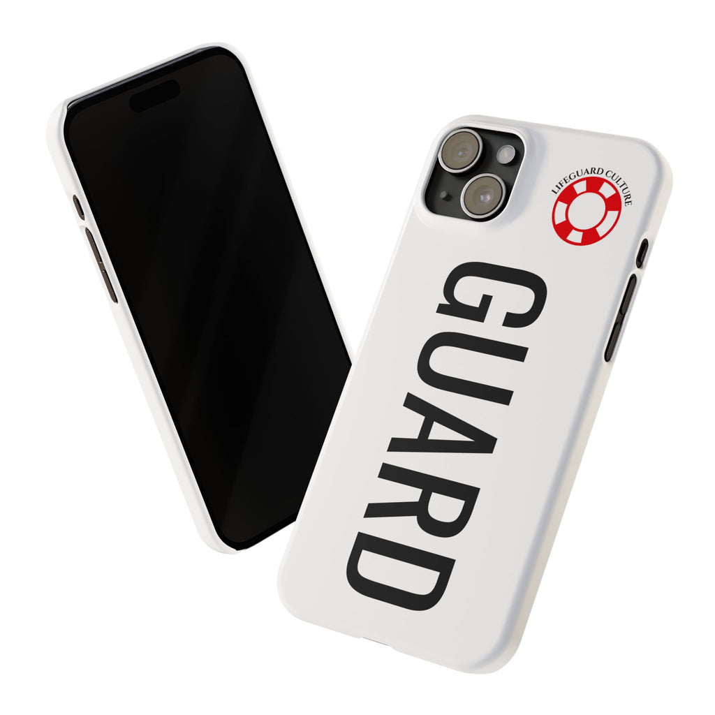Lifeguard Slim Phone Case – Vertical GUARD Text with Red Lifesaver Logo