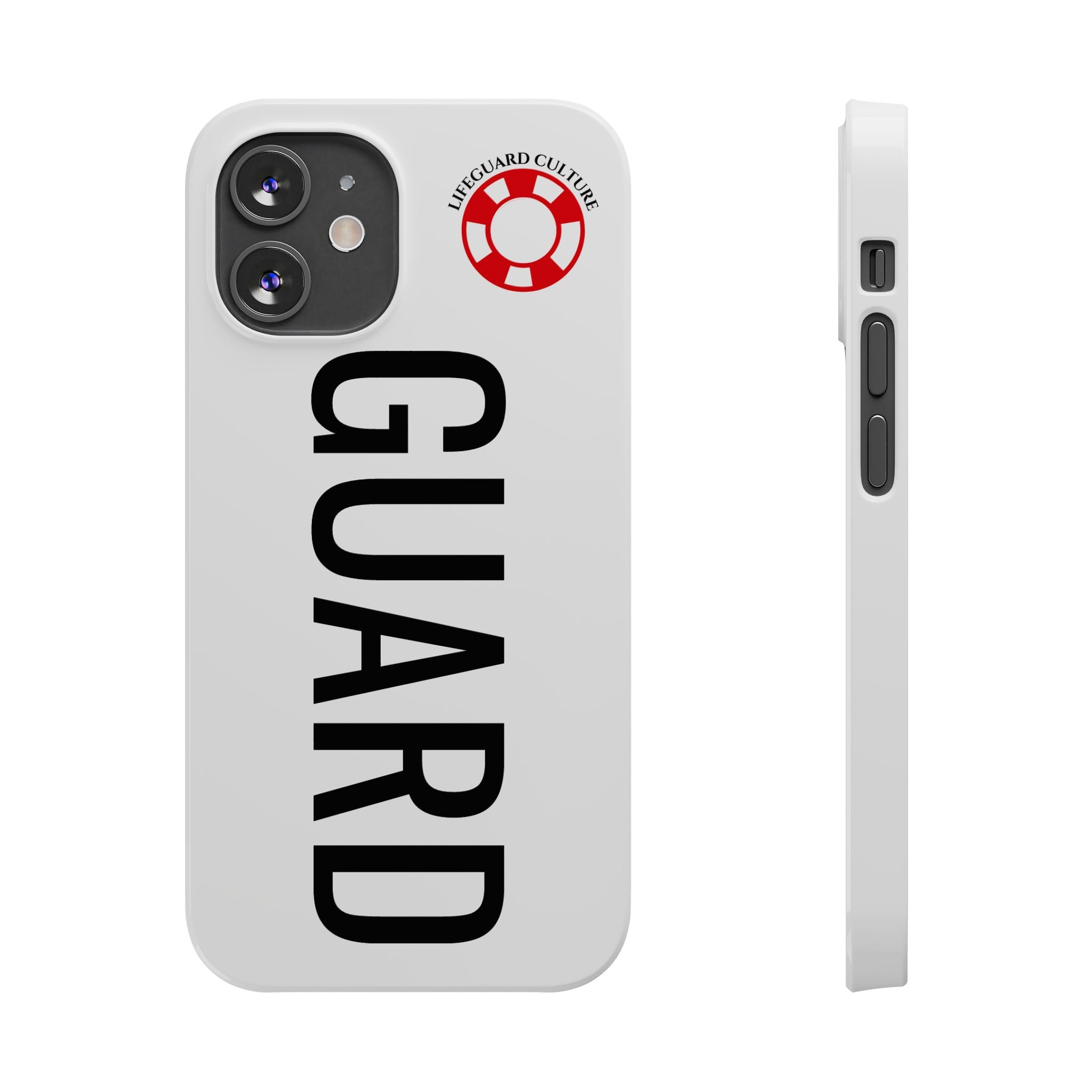 Lifeguard Slim Phone Case – Vertical GUARD Text with Red Lifesaver Logo