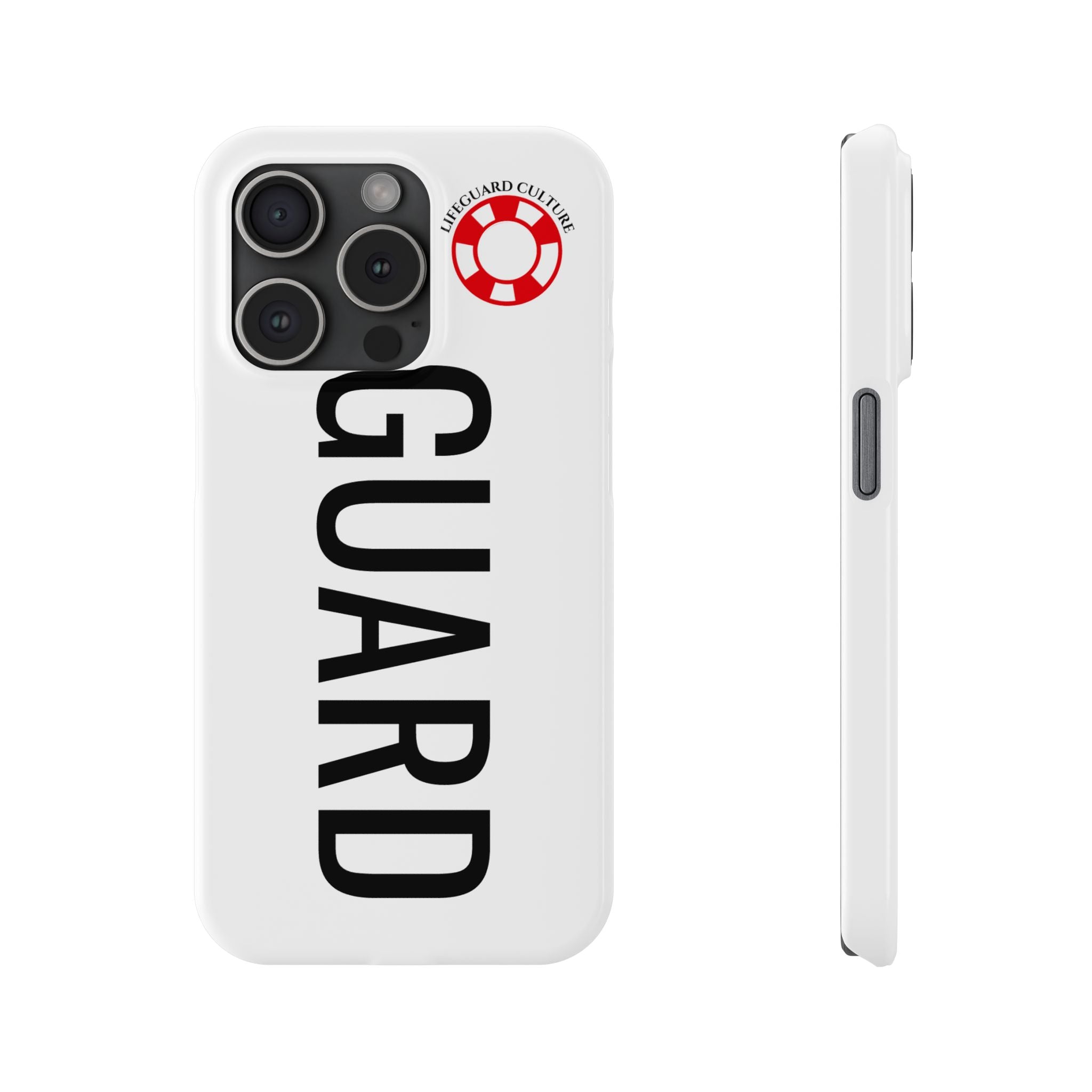Lifeguard Slim Phone Case – Vertical GUARD Text with Red Lifesaver Logo