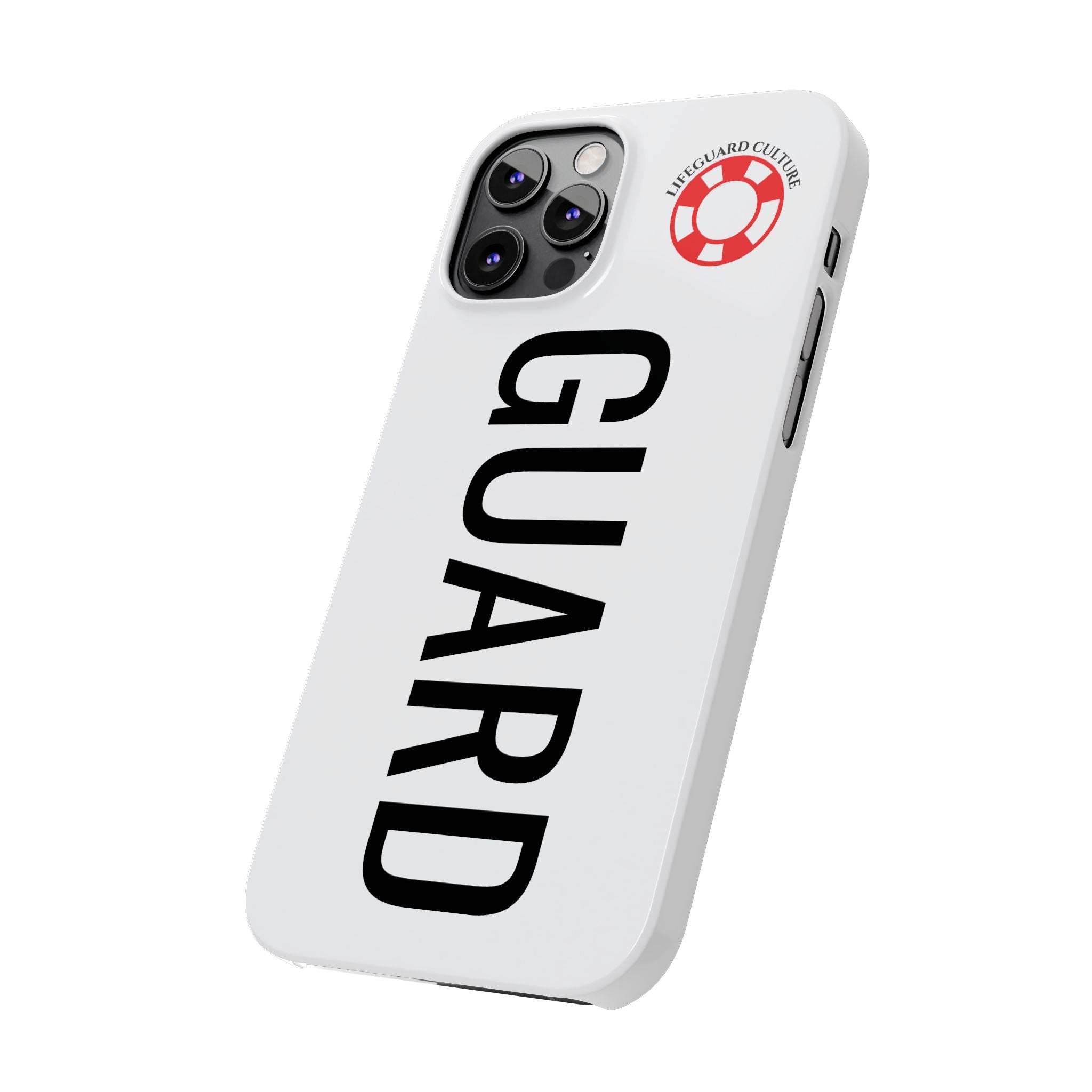 Lifeguard Slim Phone Case – Vertical GUARD Text with Red Lifesaver Logo