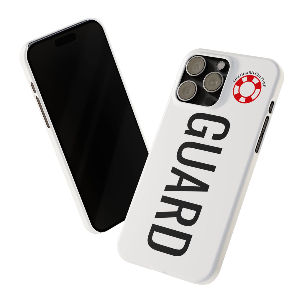 Lifeguard Slim Phone Case – Vertical GUARD Text with Red Lifesaver Logo