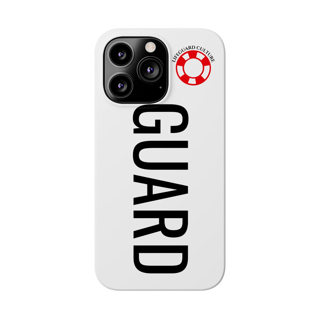 Lifeguard Slim Phone Case – Vertical GUARD Text with Red Lifesaver Logo