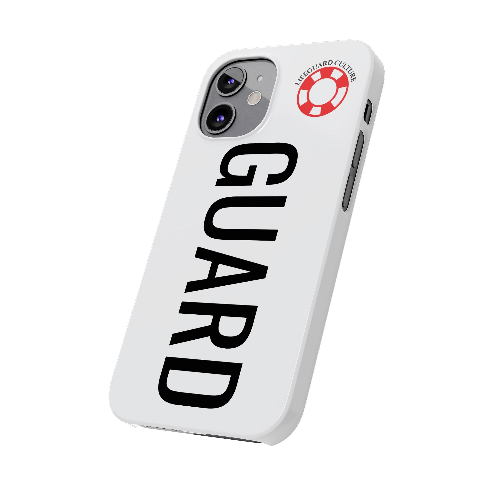Lifeguard Slim Phone Case – Vertical GUARD Text with Red Lifesaver Logo