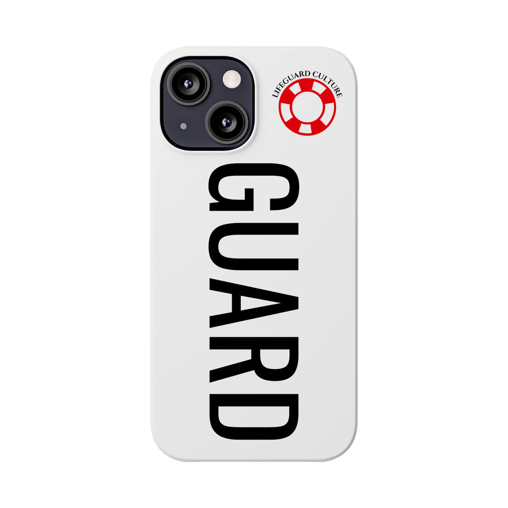 Lifeguard Slim Phone Case – Vertical GUARD Text with Red Lifesaver Logo
