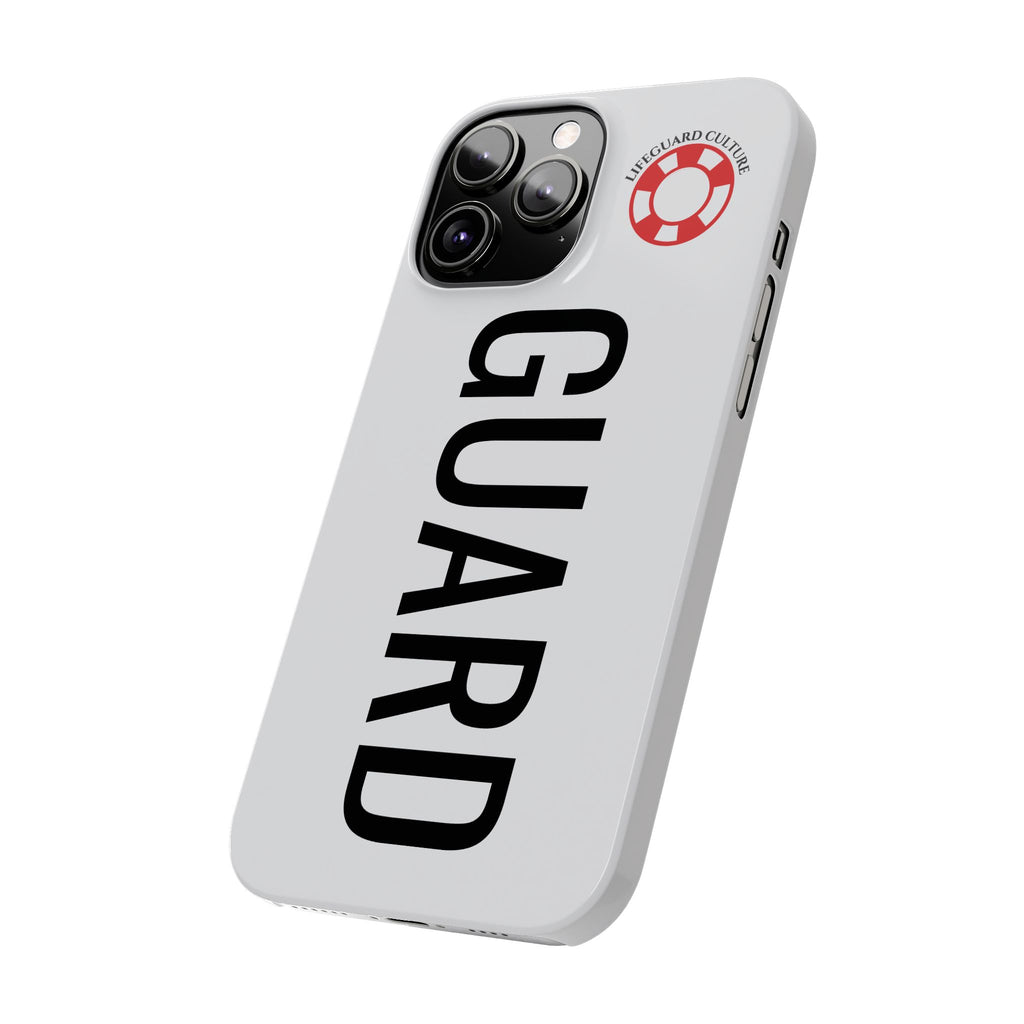 Lifeguard Slim Phone Case – Vertical GUARD Text with Red Lifesaver Logo