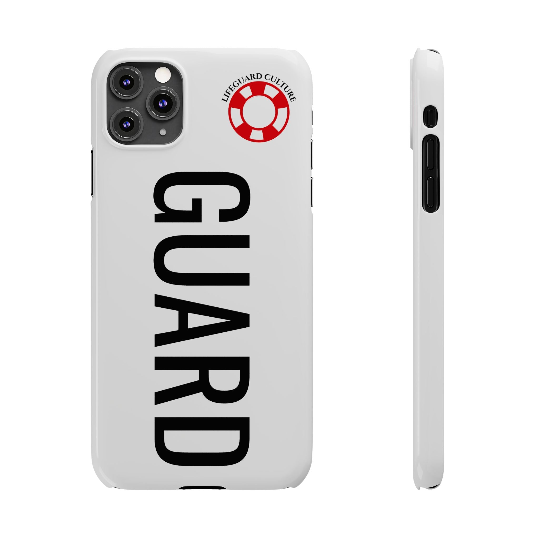 Lifeguard Slim Phone Case – Vertical GUARD Text with Red Lifesaver Logo