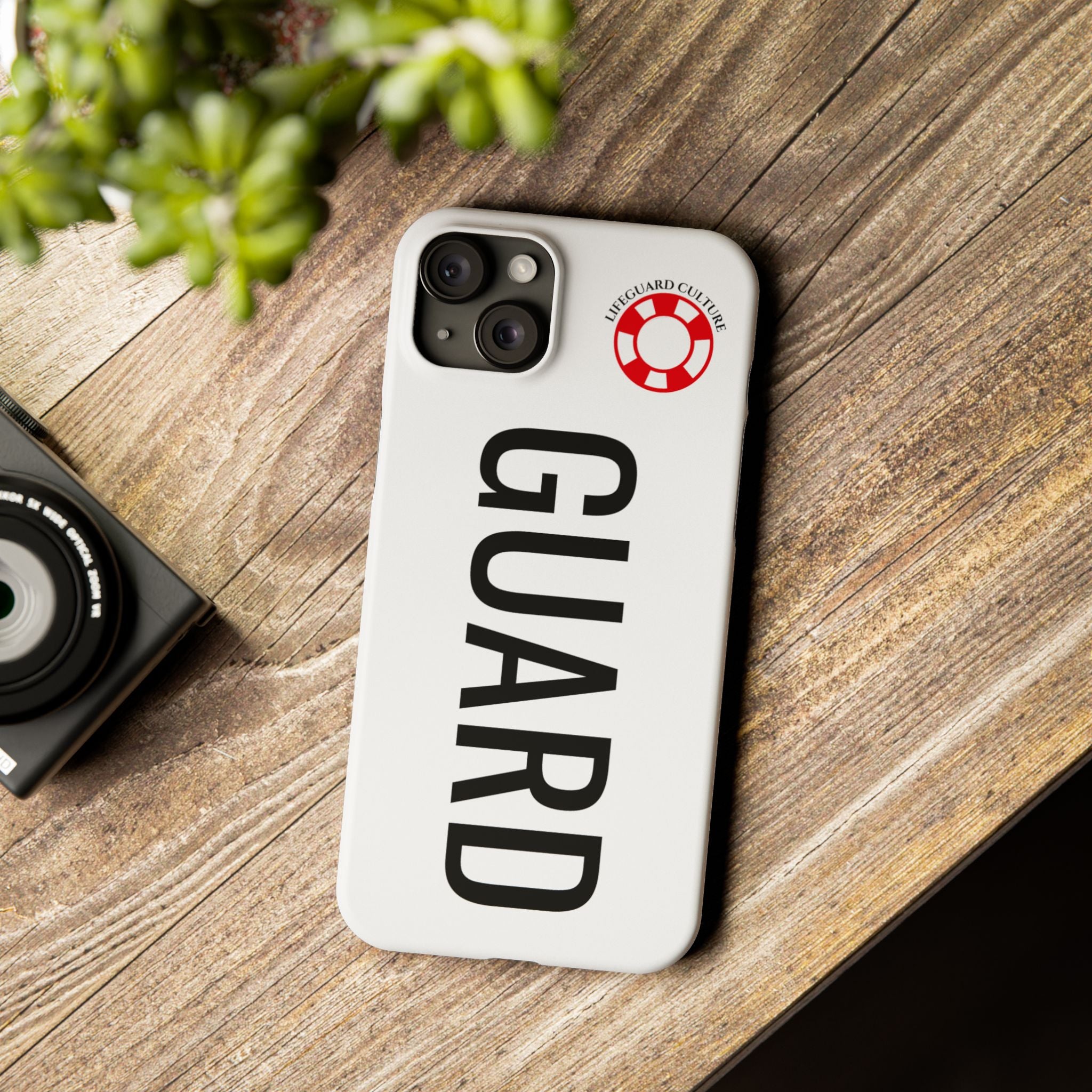 Lifeguard Slim Phone Case – Vertical GUARD Text with Red Lifesaver Logo