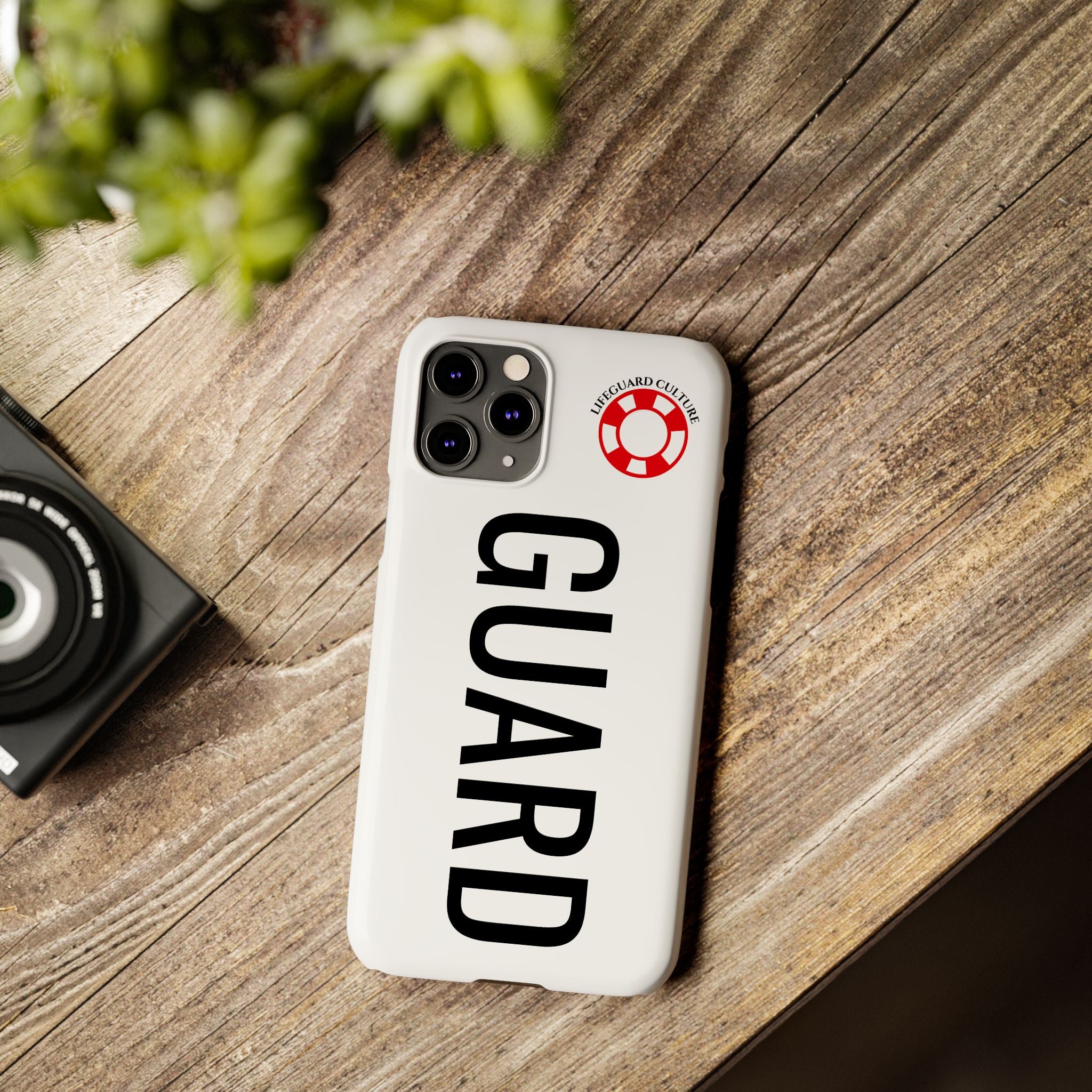 Lifeguard Slim Phone Case – Vertical GUARD Text with Red Lifesaver Logo