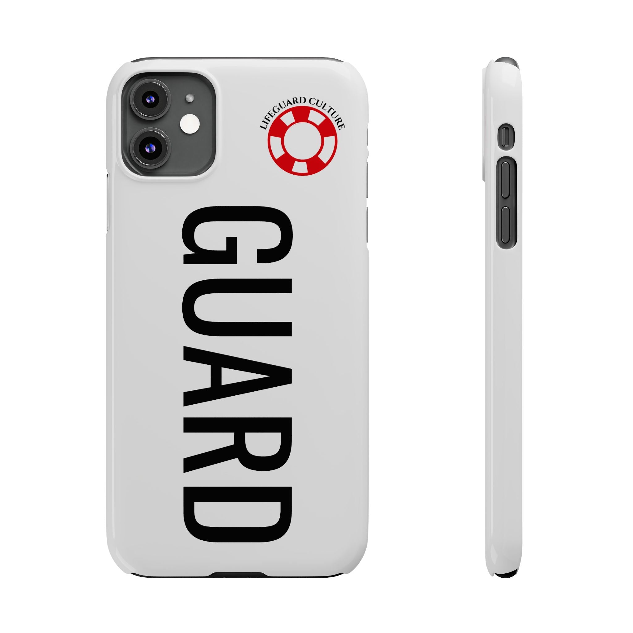 Lifeguard Slim Phone Case – Vertical GUARD Text with Red Lifesaver Logo