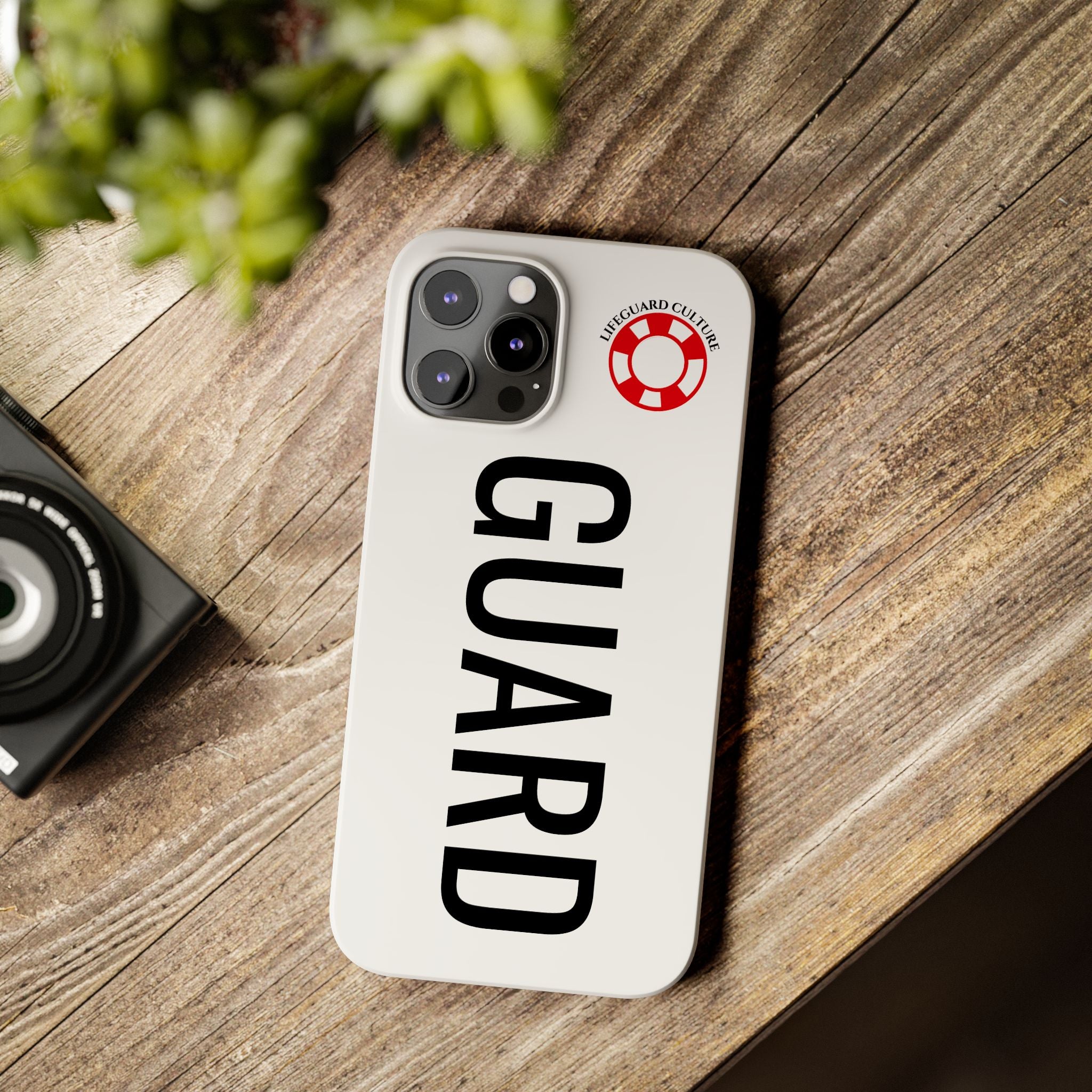 Lifeguard Slim Phone Case – Vertical GUARD Text with Red Lifesaver Logo