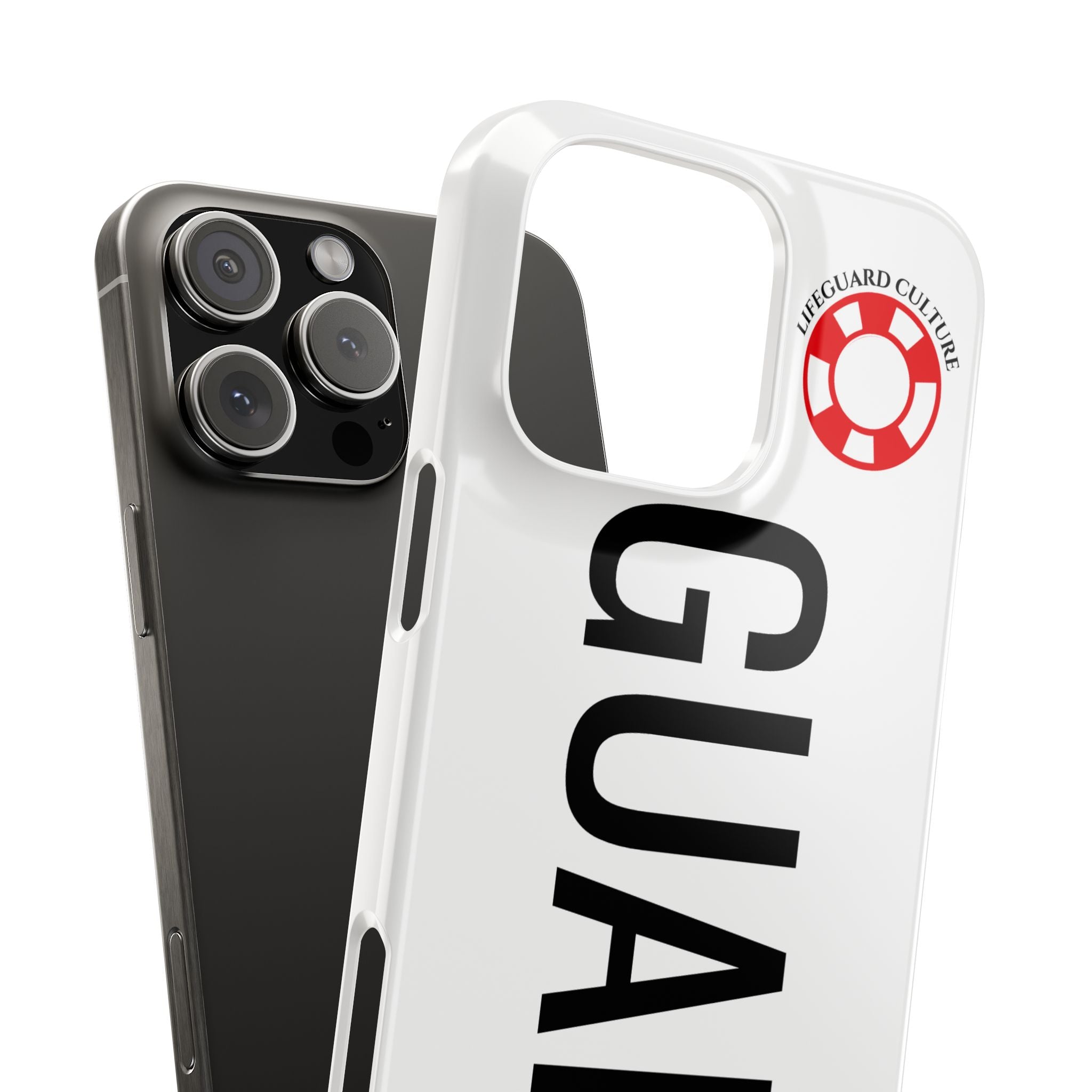 Lifeguard Slim Phone Case – Vertical GUARD Text with Red Lifesaver Logo