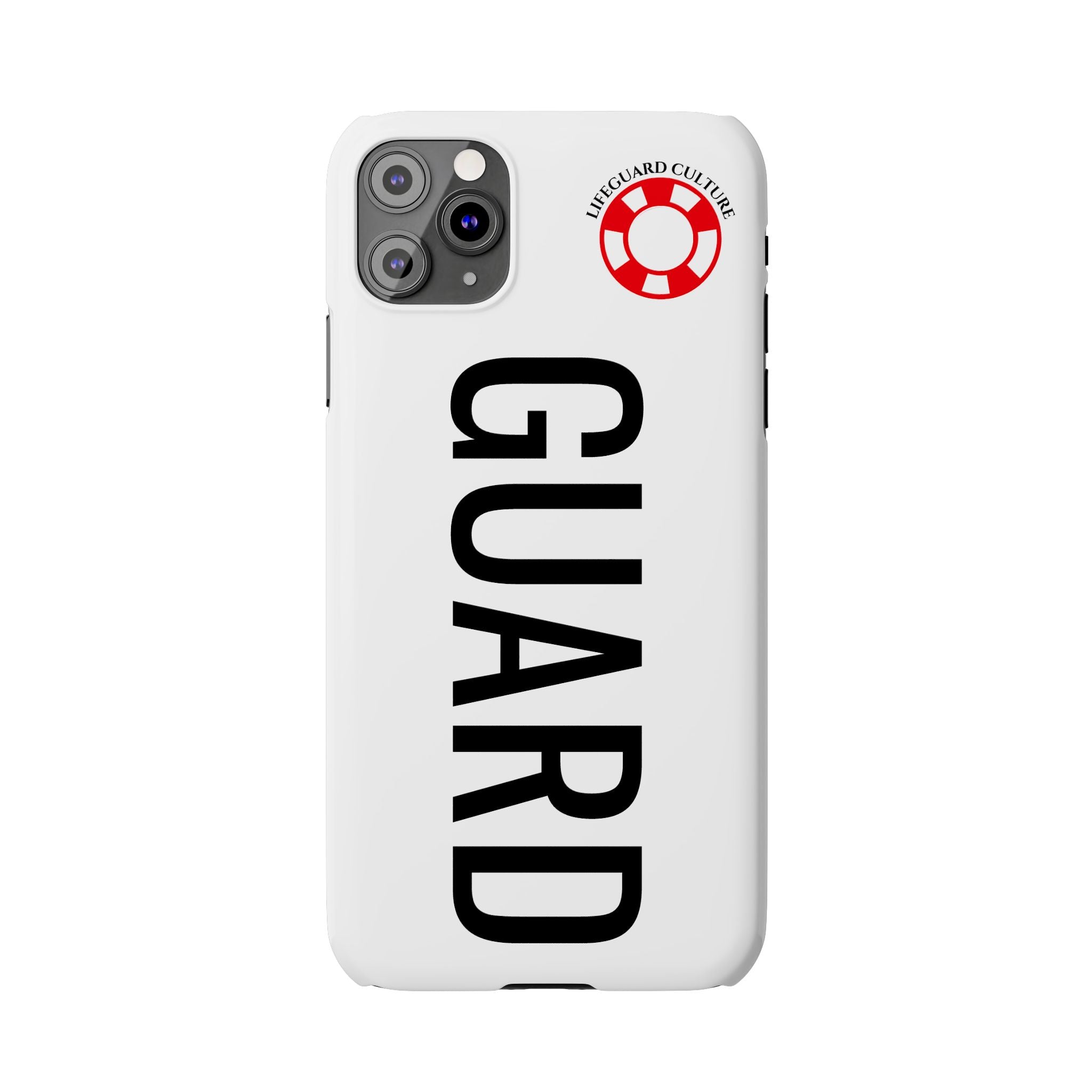 Lifeguard Slim Phone Case – Vertical GUARD Text with Red Lifesaver Logo