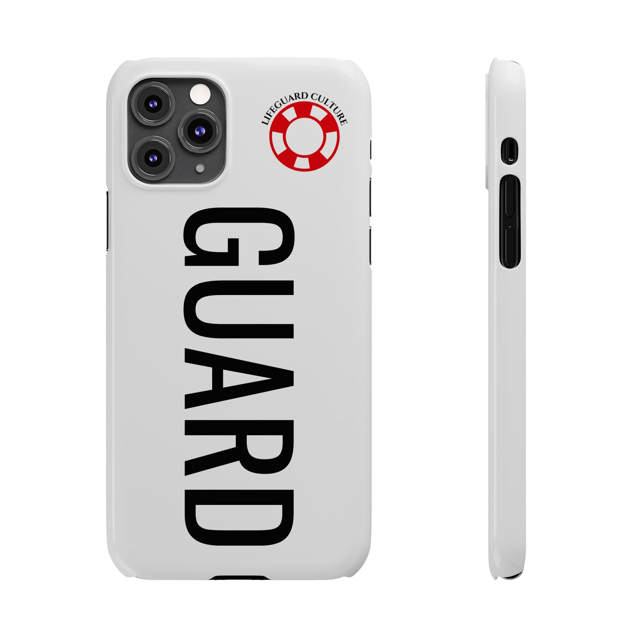 Lifeguard Slim Phone Case – Vertical GUARD Text with Red Lifesaver Logo