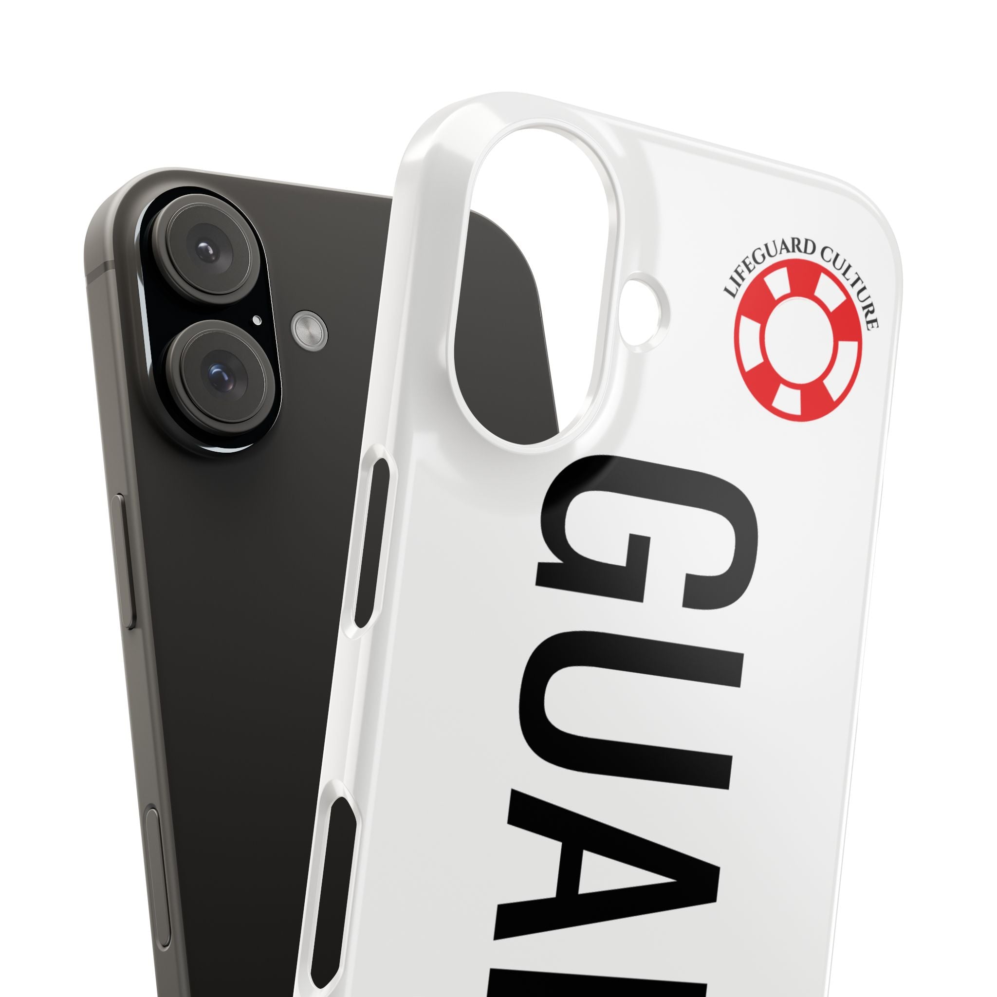 Lifeguard Slim Phone Case – Vertical GUARD Text with Red Lifesaver Logo