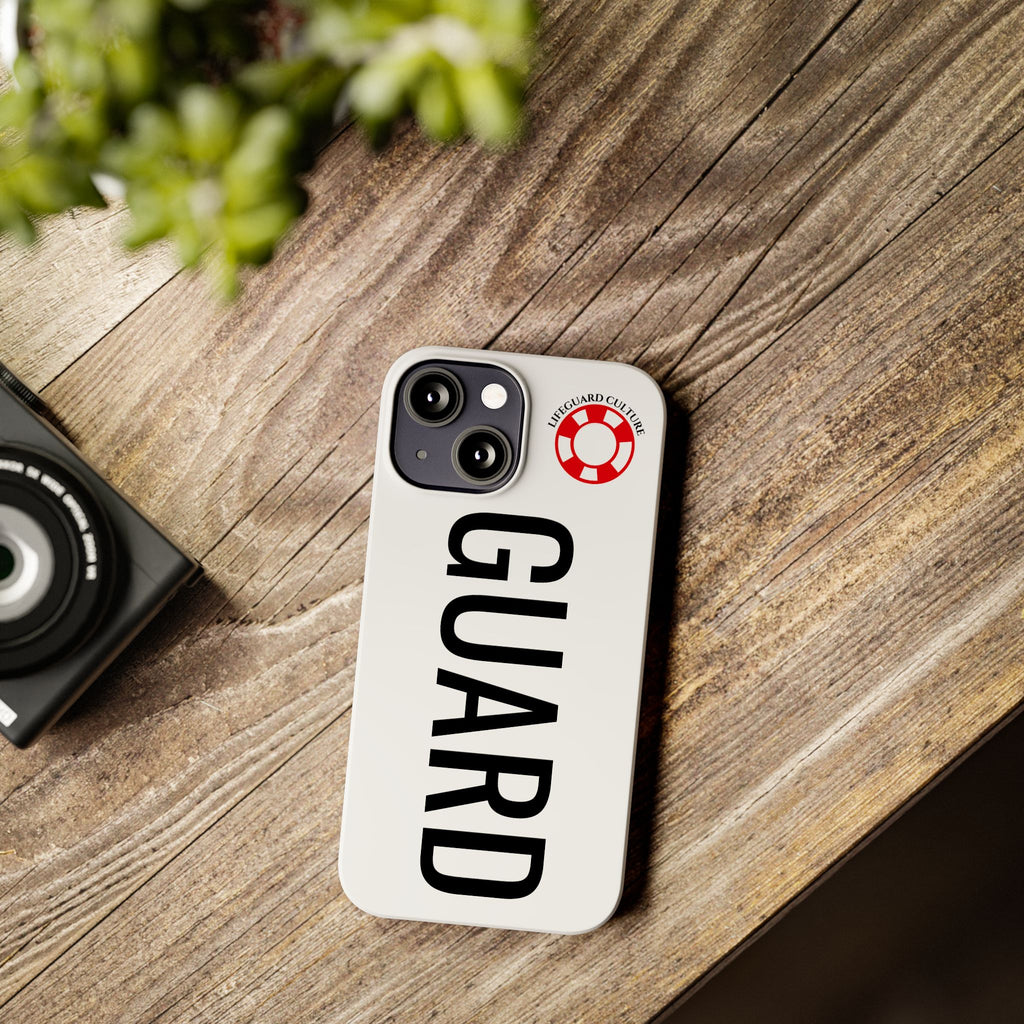 Lifeguard Slim Phone Case – Vertical GUARD Text with Red Lifesaver Logo