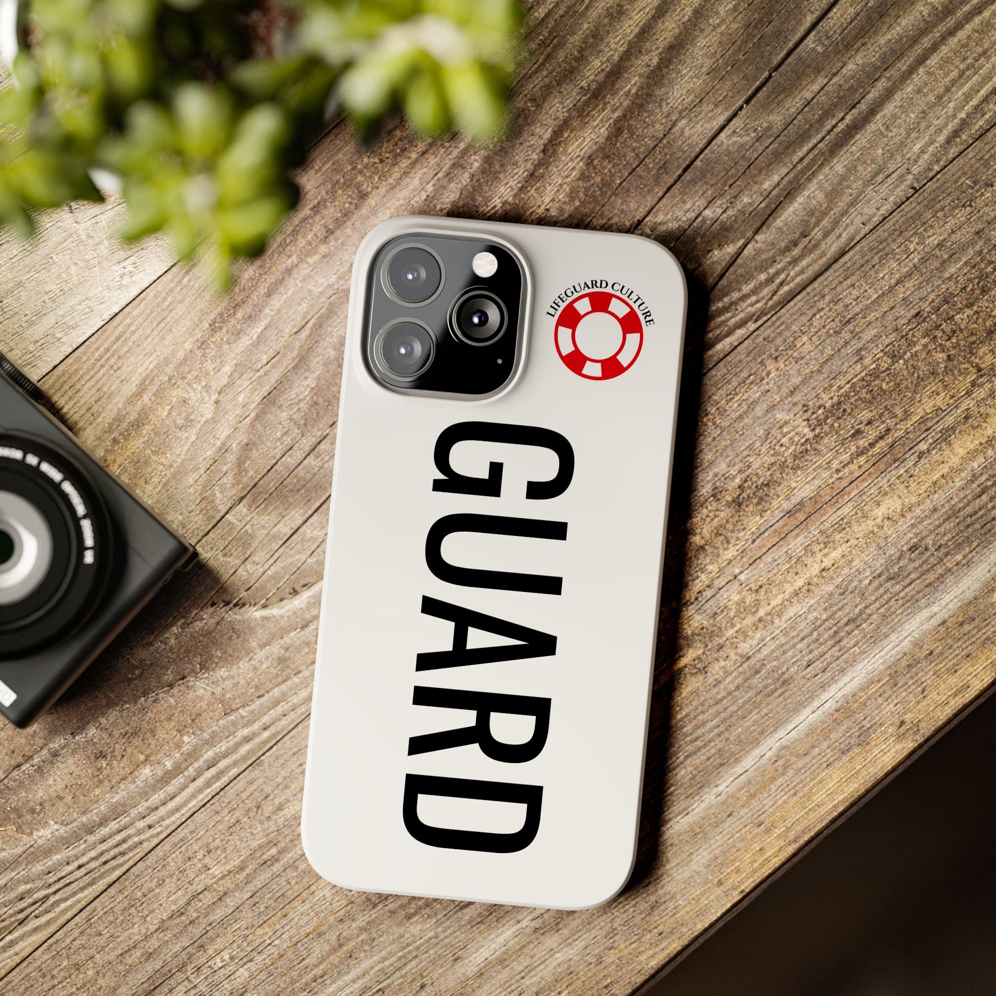Lifeguard Slim Phone Case – Vertical GUARD Text with Red Lifesaver Logo