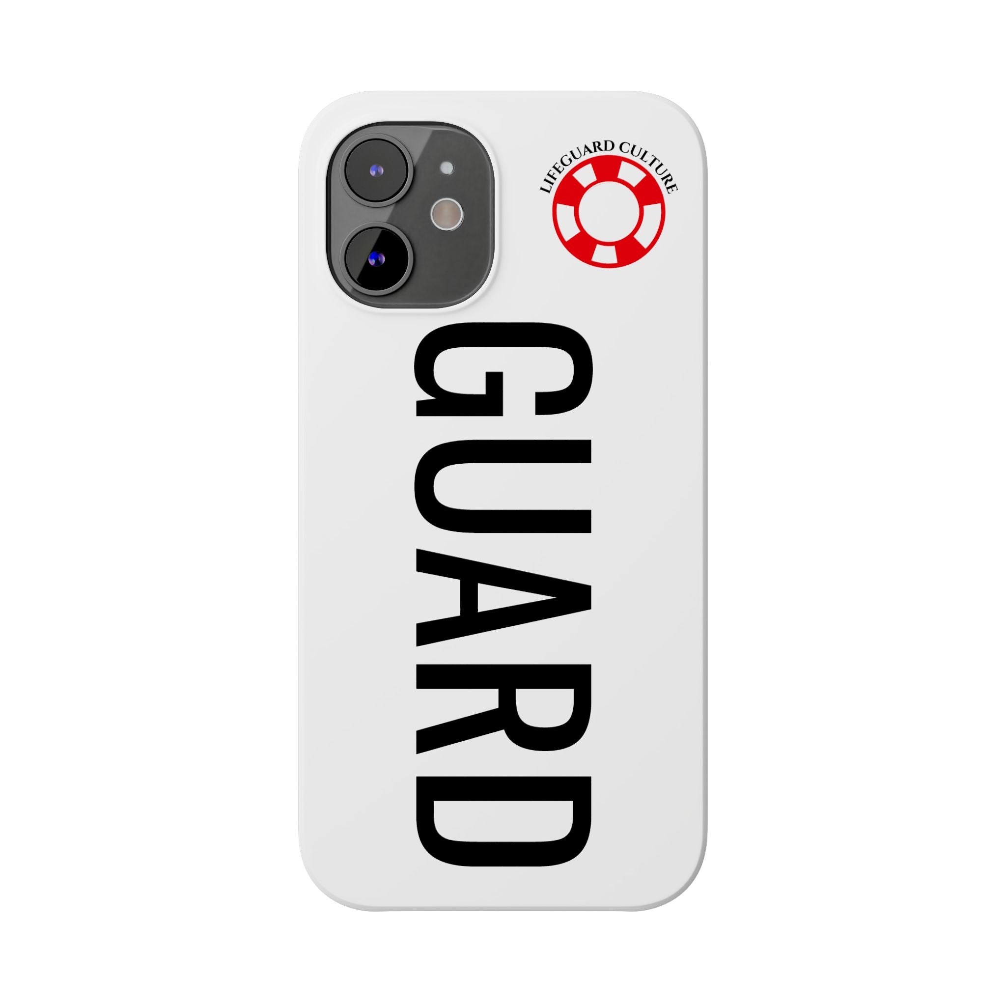 Lifeguard Slim Phone Case – Vertical GUARD Text with Red Lifesaver Logo