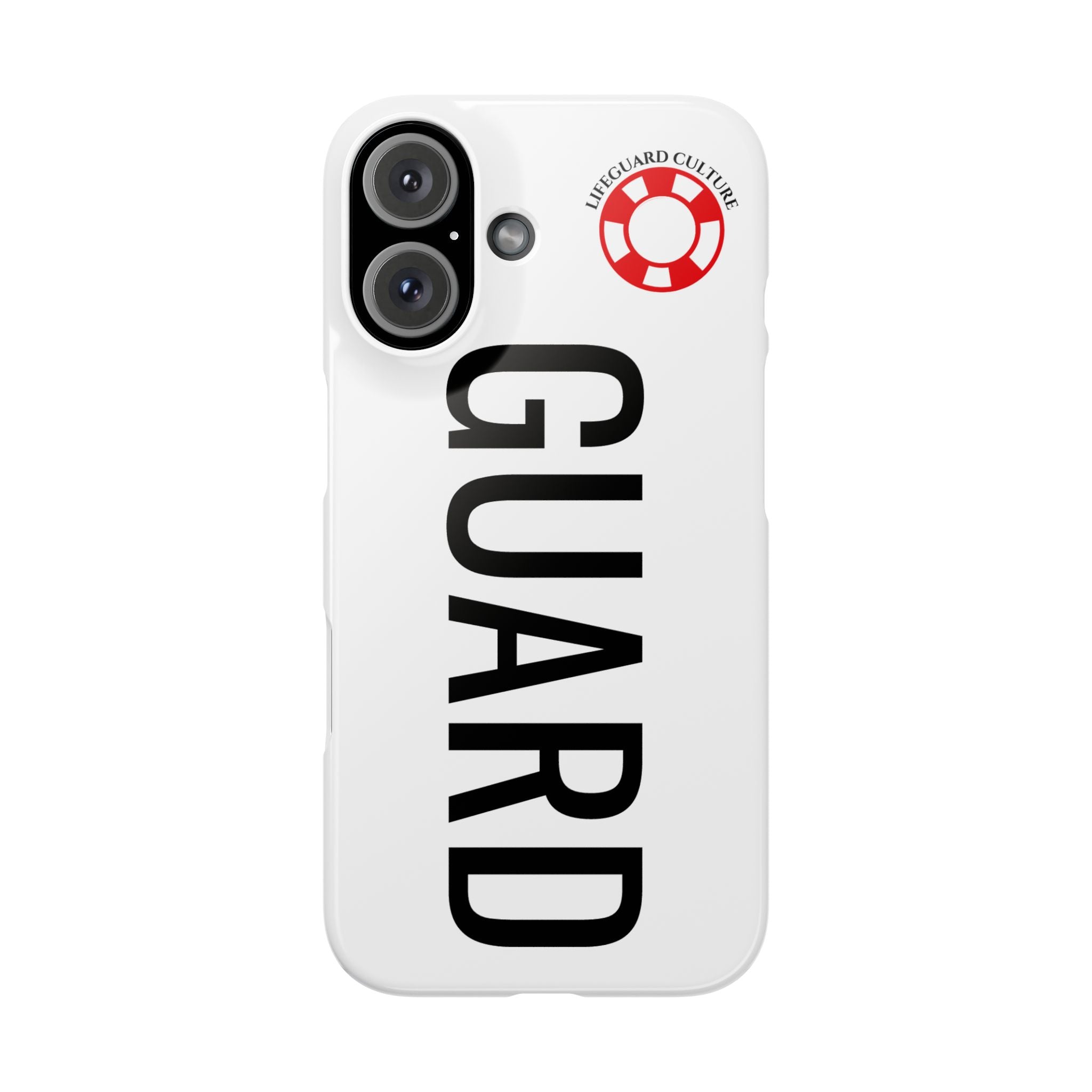 Lifeguard Slim Phone Case – Vertical GUARD Text with Red Lifesaver Logo