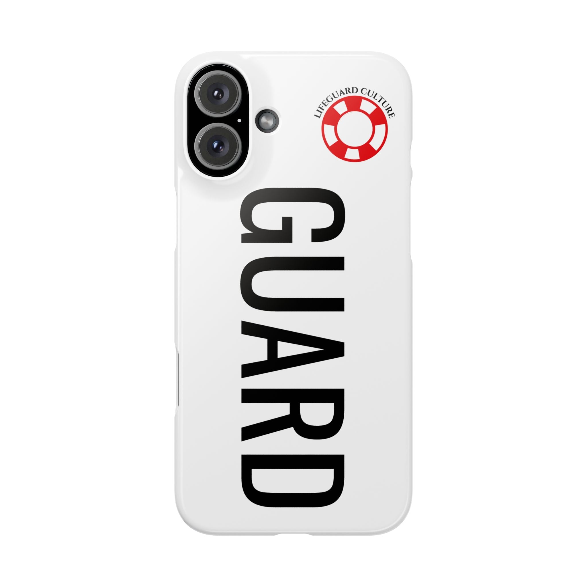 Lifeguard Slim Phone Case – Vertical GUARD Text with Red Lifesaver Logo